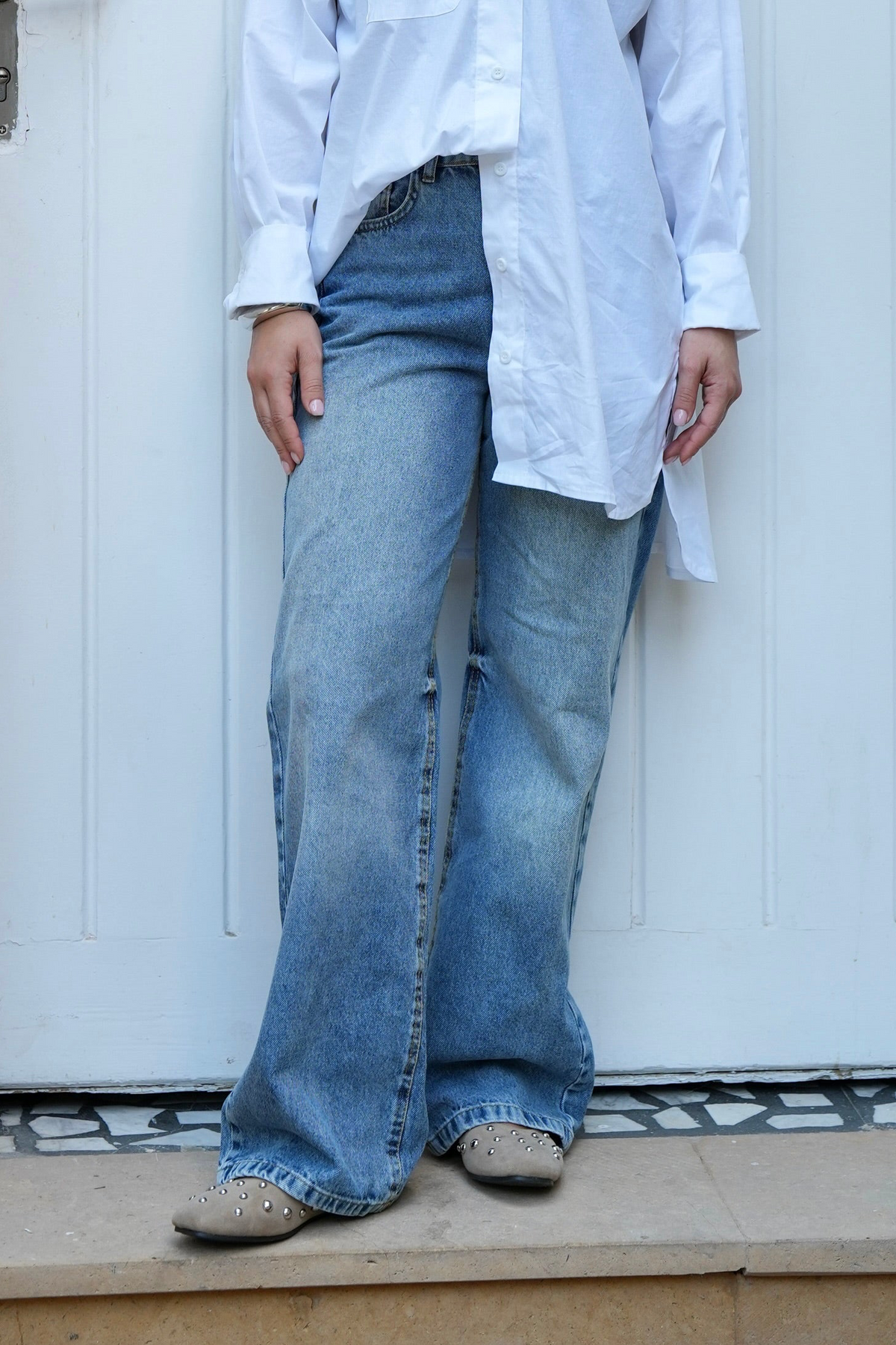Daily Fit Denim Pants in Mid Blue