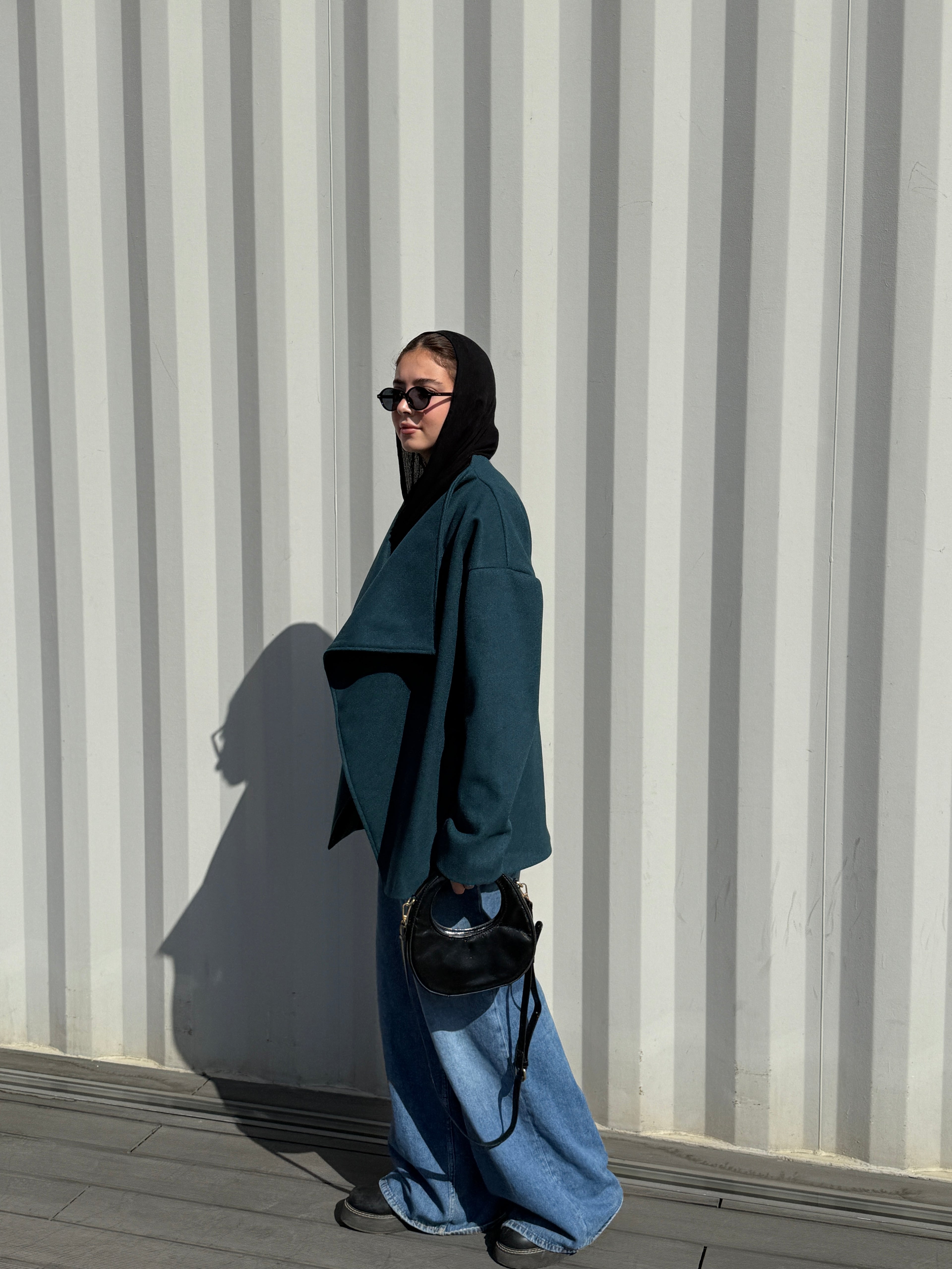 The Wrap Grace Coat in Teal