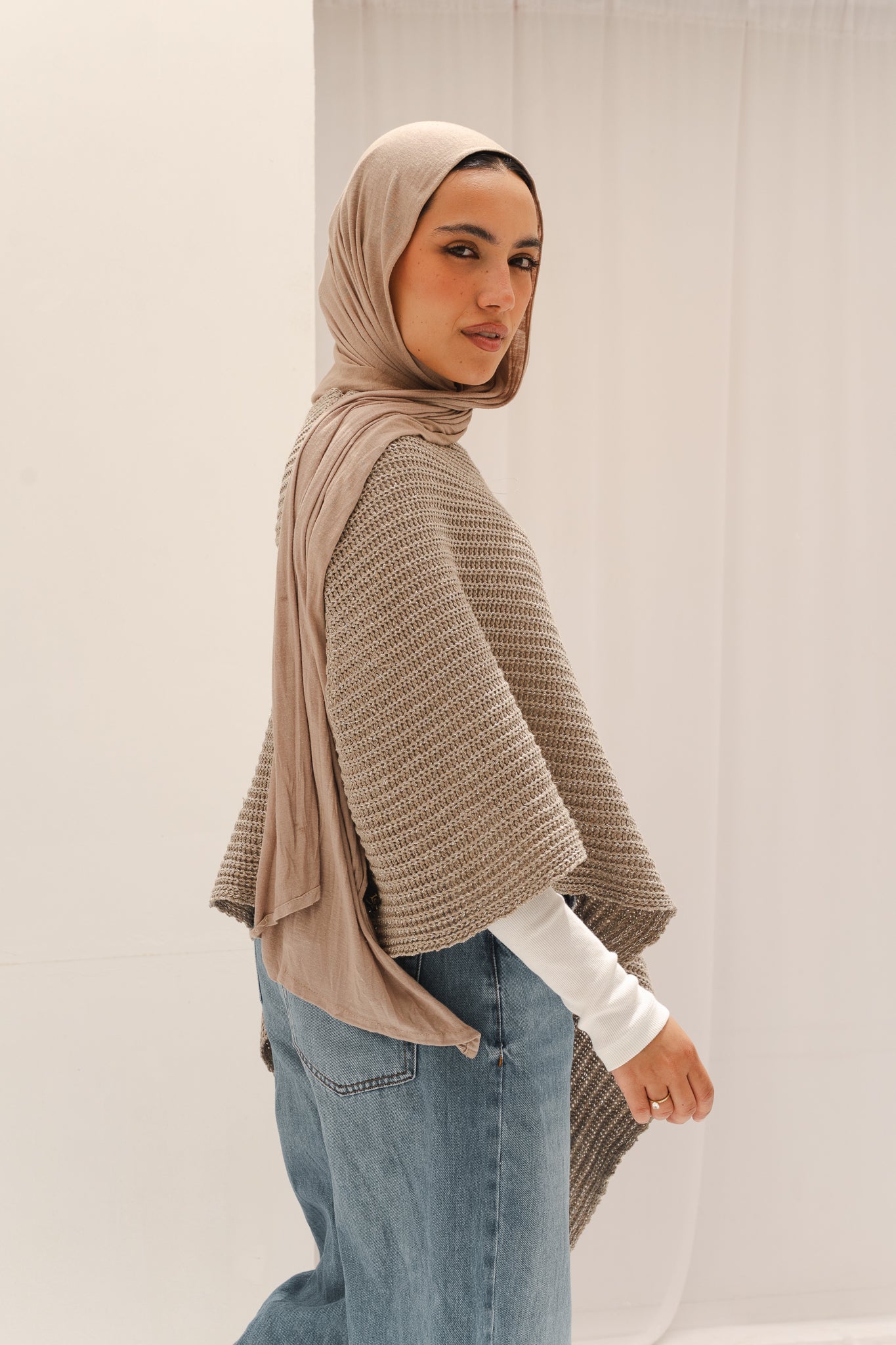 Lumira Cape Top in Shimmer Cafe