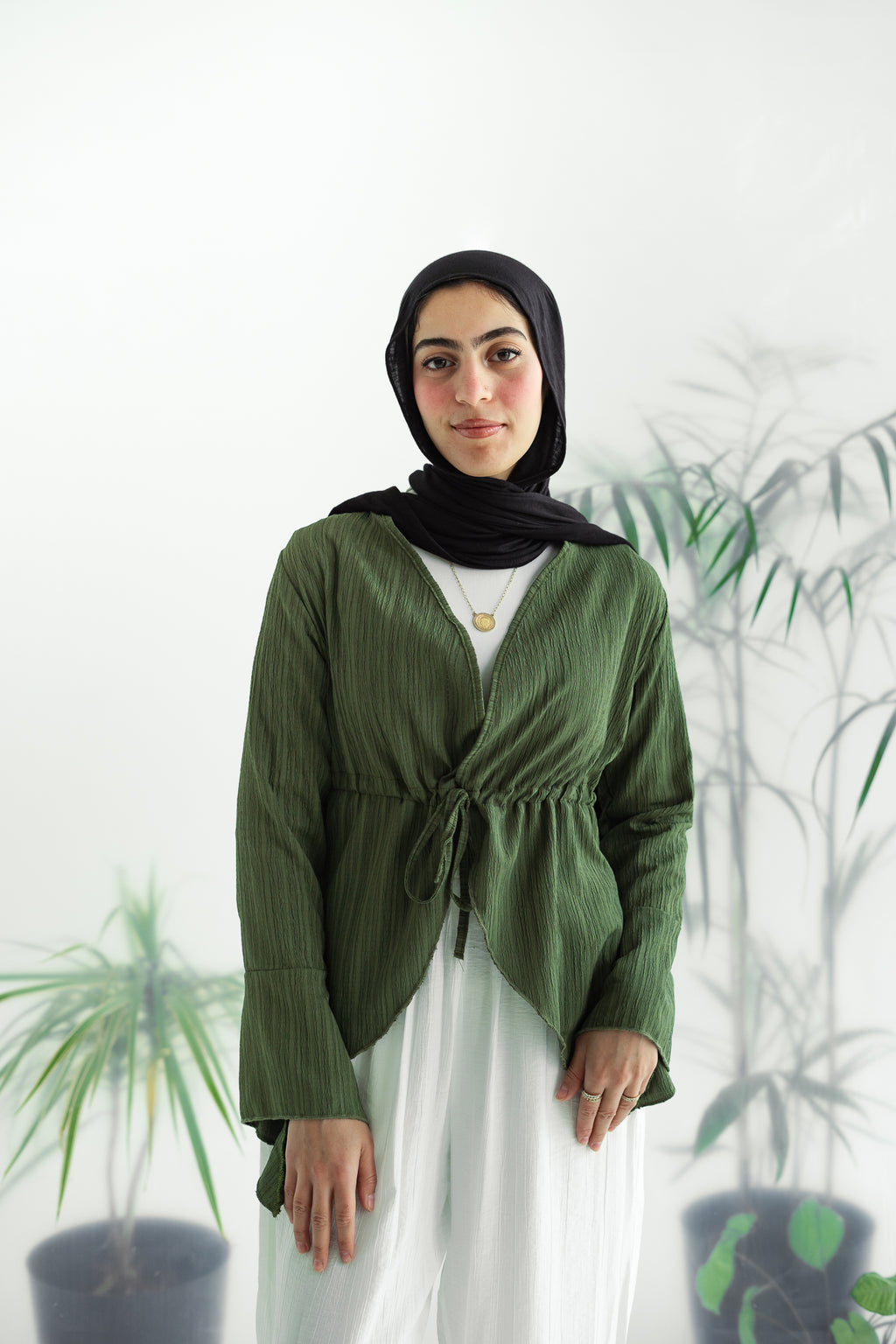 Long celine top in olive