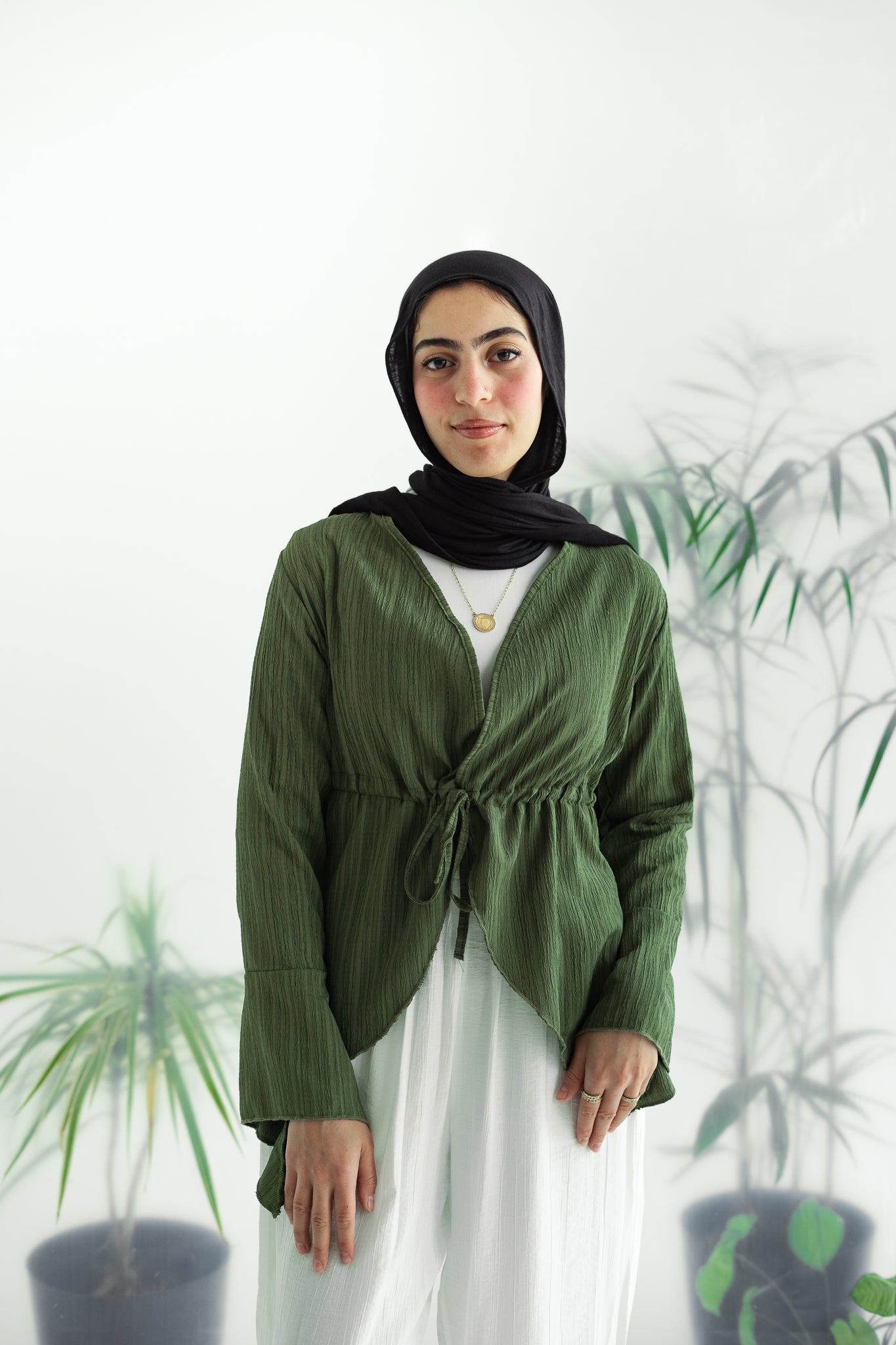 Long celine top in olive