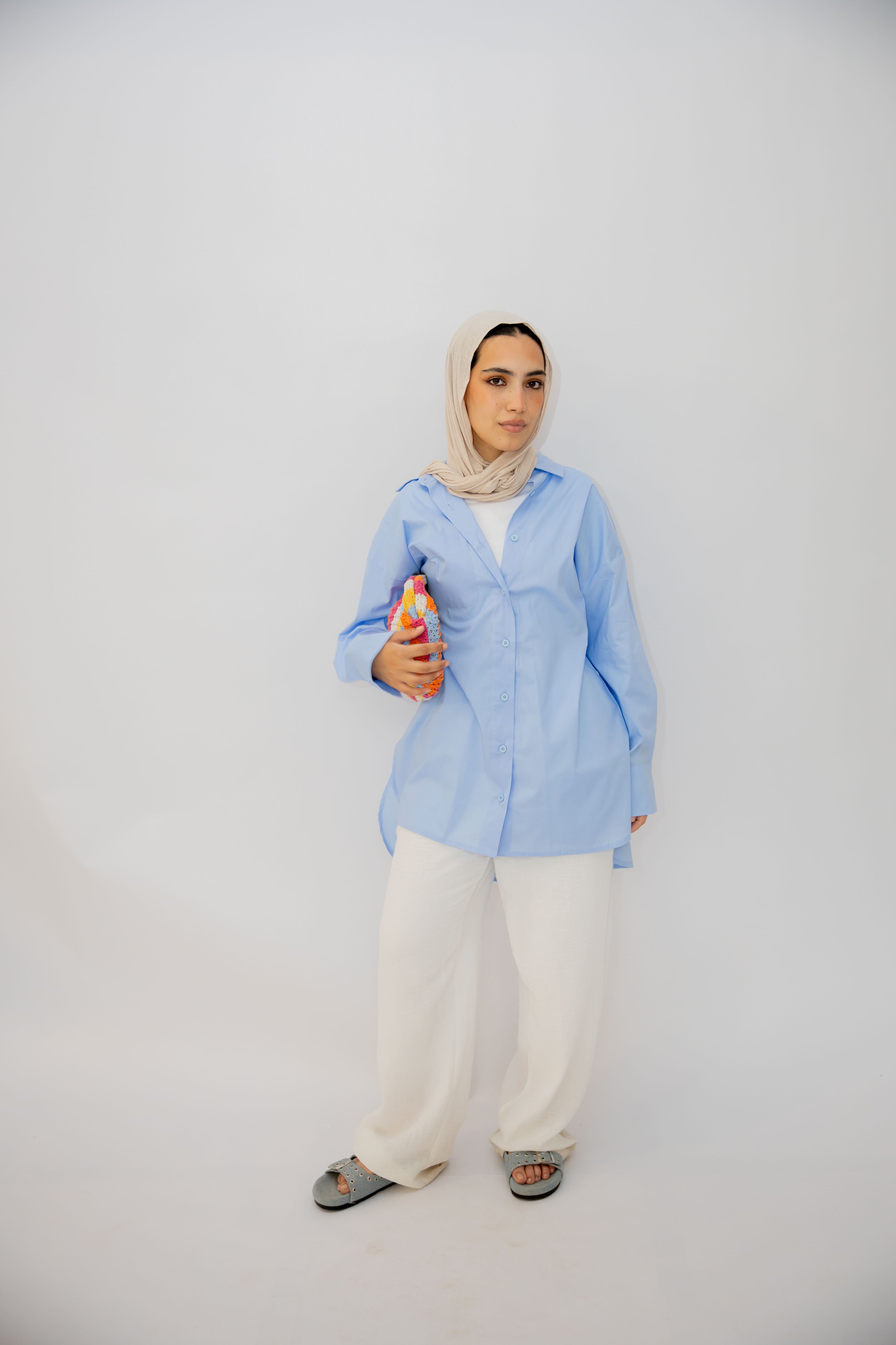 Daily Poplin shirt in baby blue