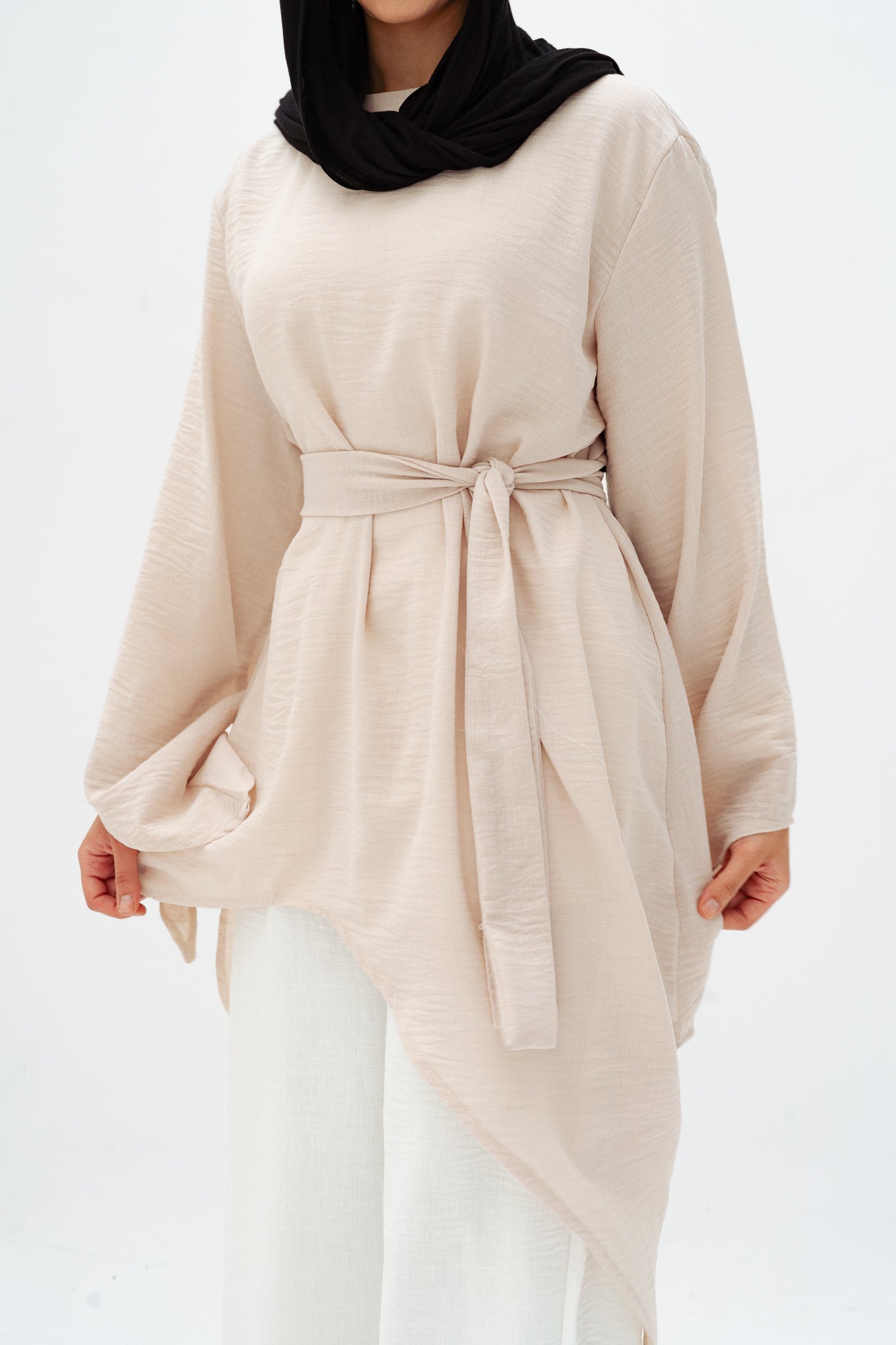 Ella asymmetric top in Beige