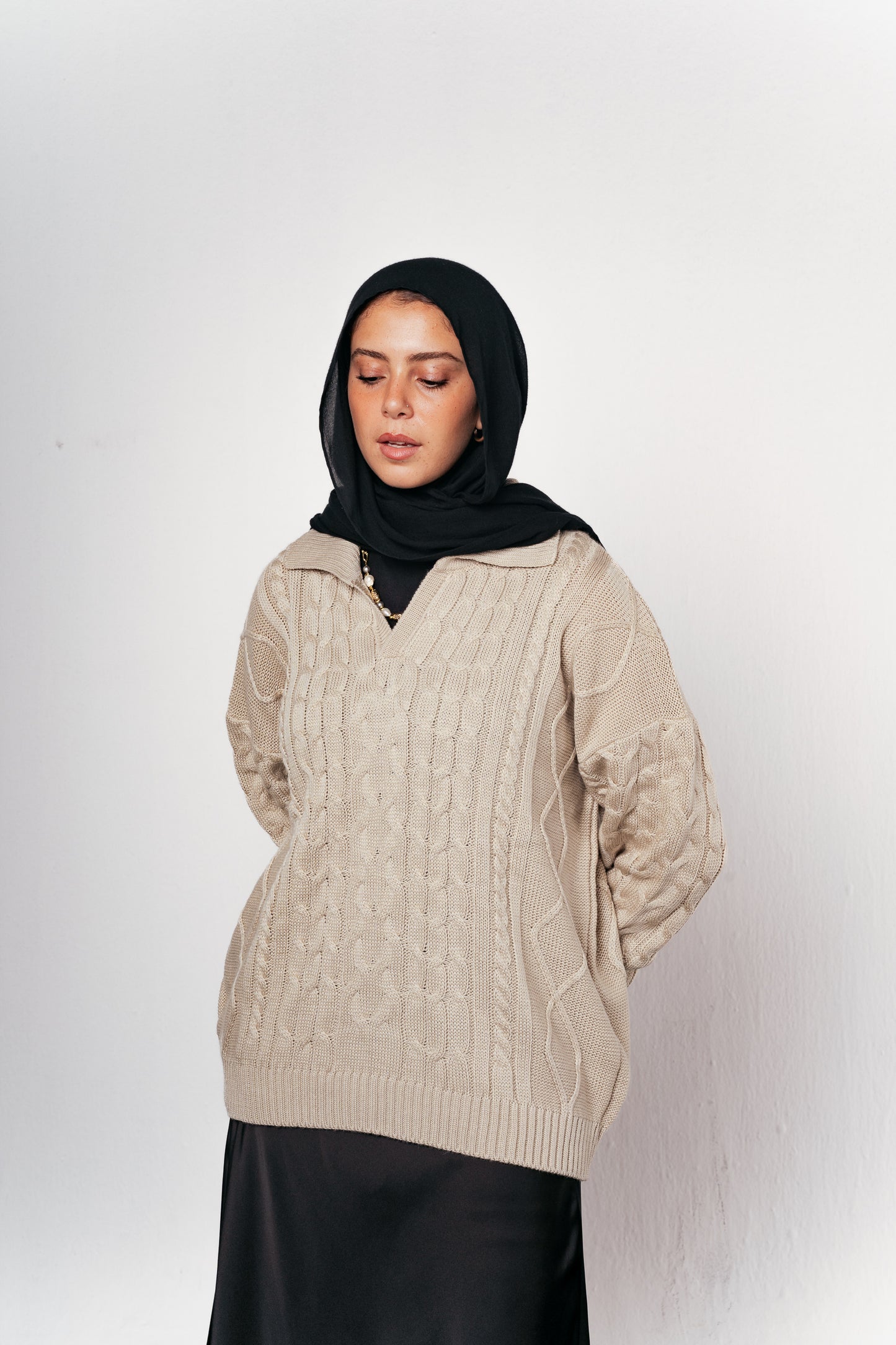 Knit Heaven Pullover in Beige