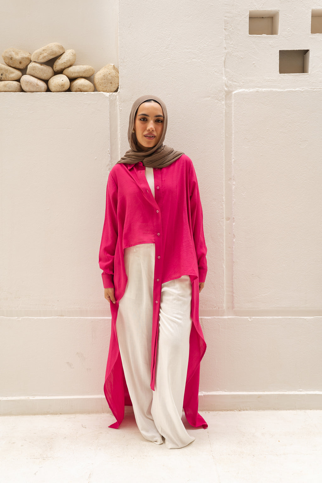 All Around Asymmetric Top in Hot Pink