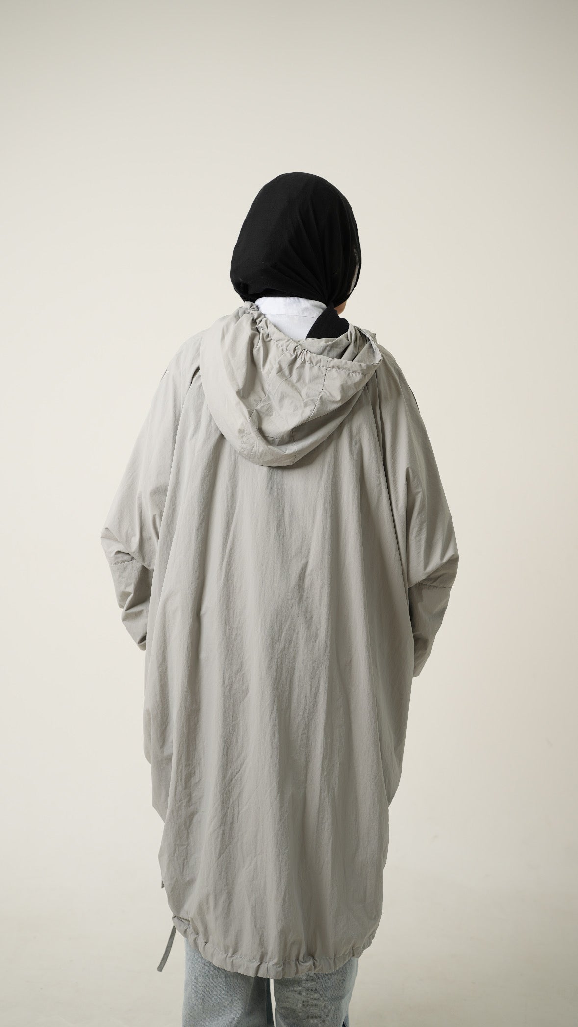 Hooded Waterproof jacket in metal gray