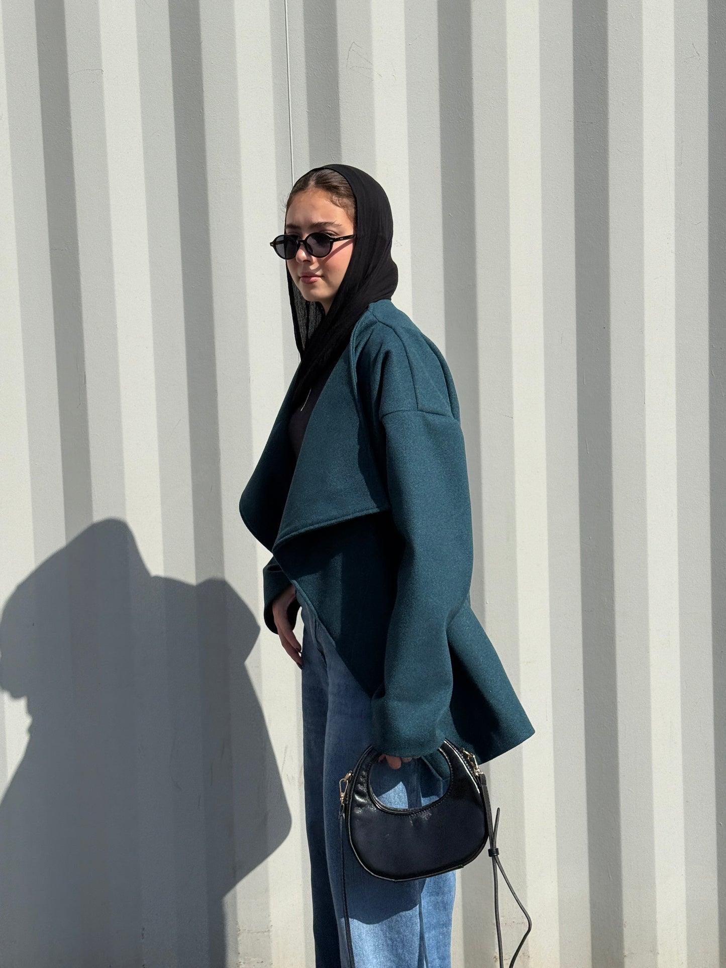The Wrap Grace Coat in Teal