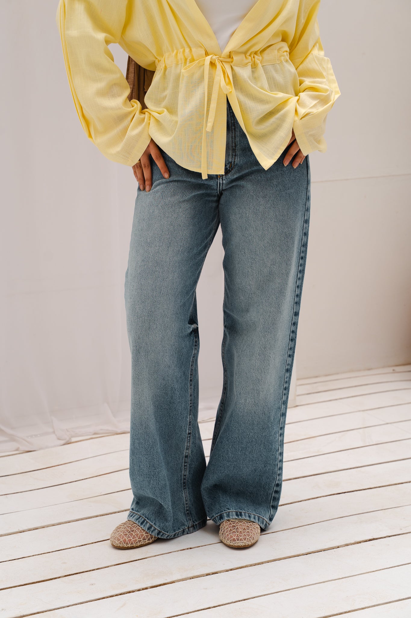 Daily Fit Denim Pants in Mid Blue