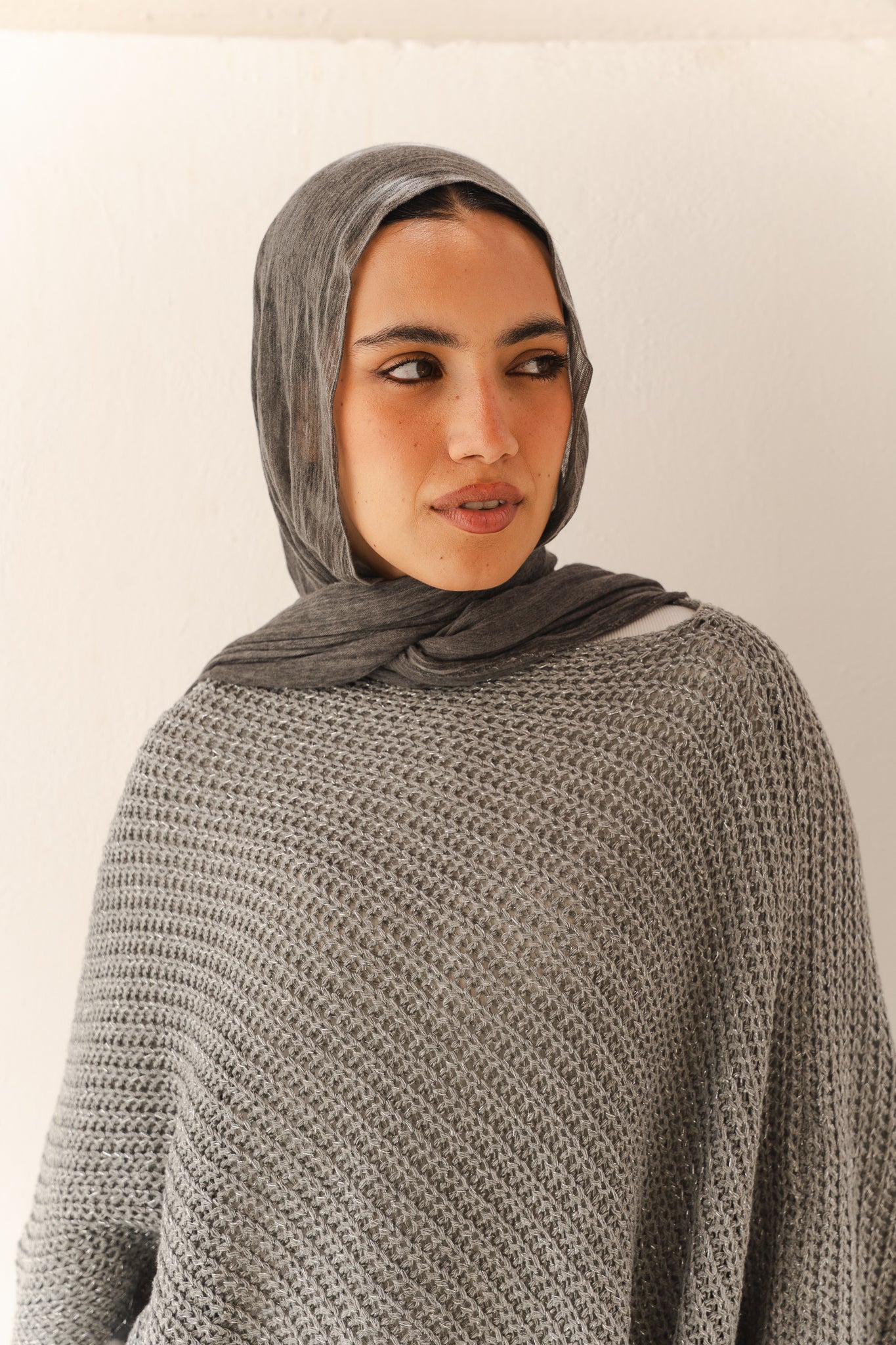 Lumira Cape Top in Shimmer Grey