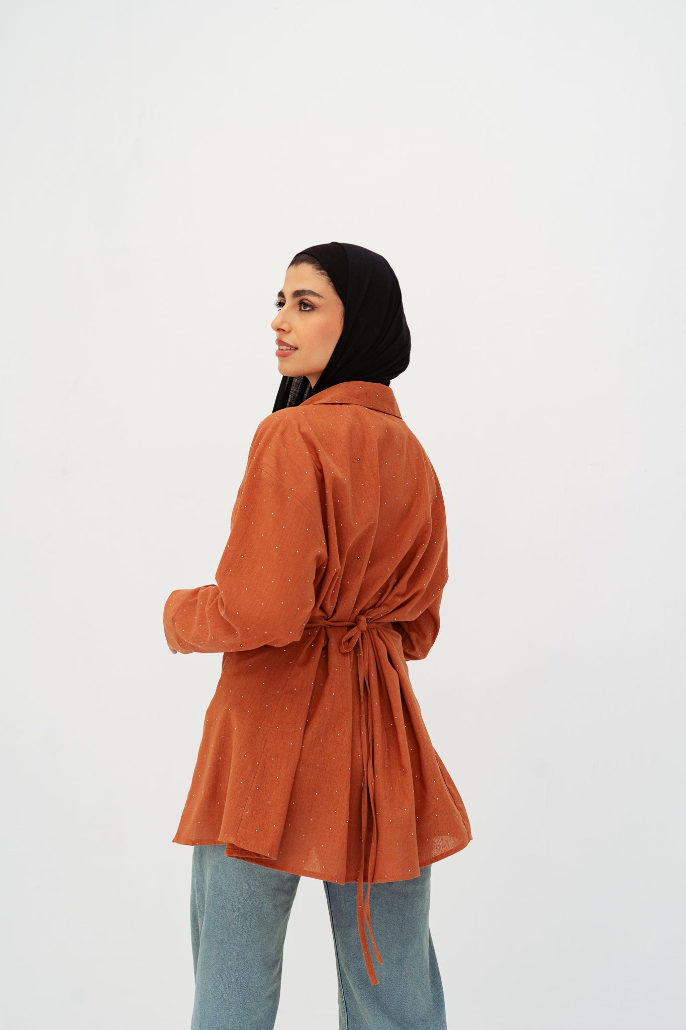 Studded Glam shirt in Rust