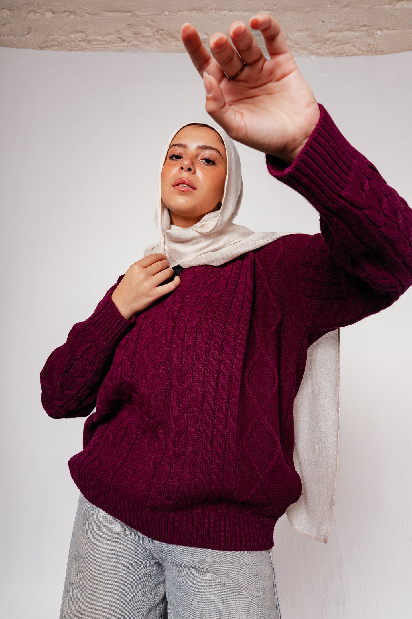 Knit Heaven Pullover in Raspberry