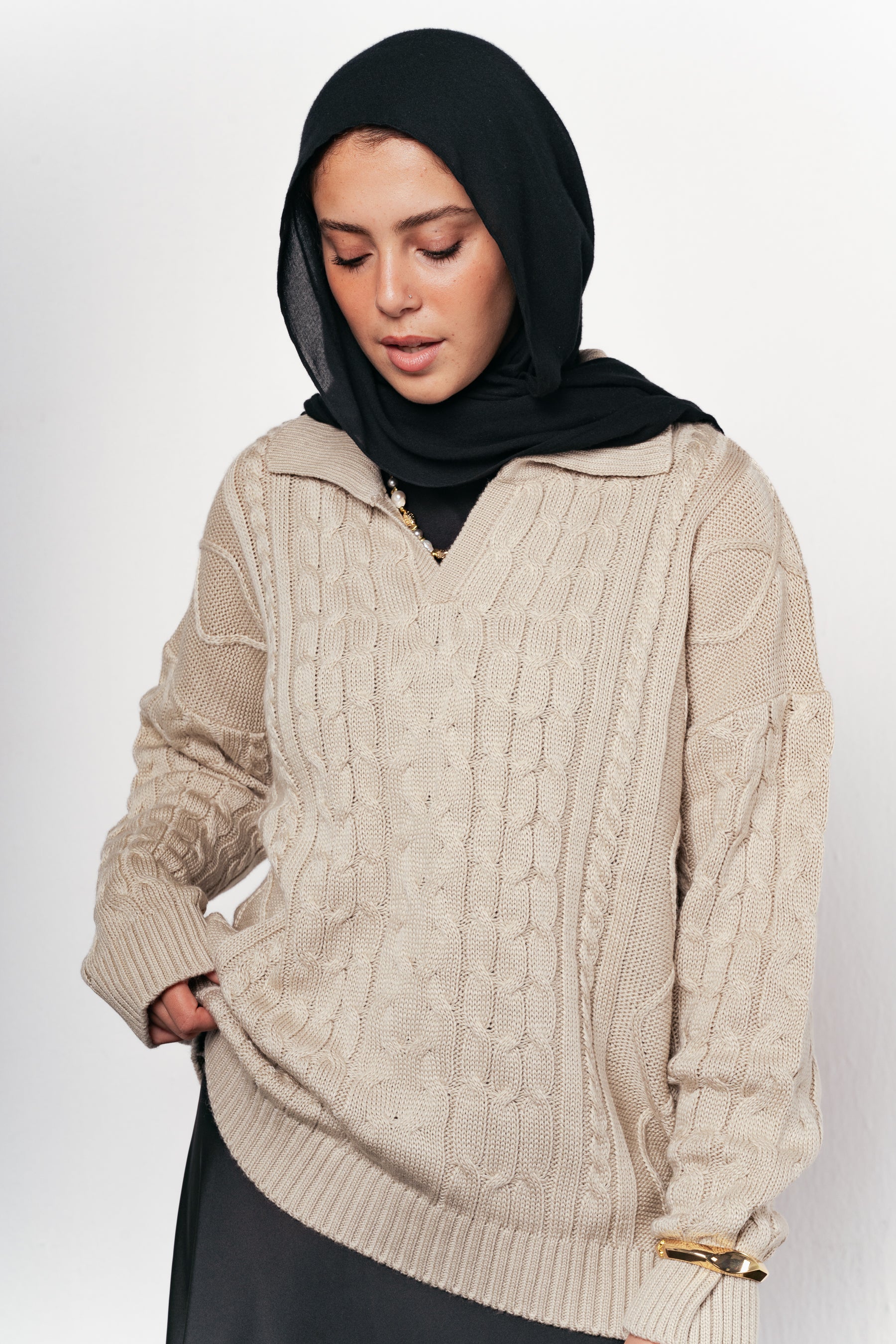 Knit Heaven Pullover in Beige