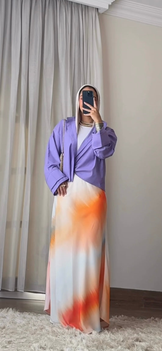 Pastel cloud cropped shirt in Lilac