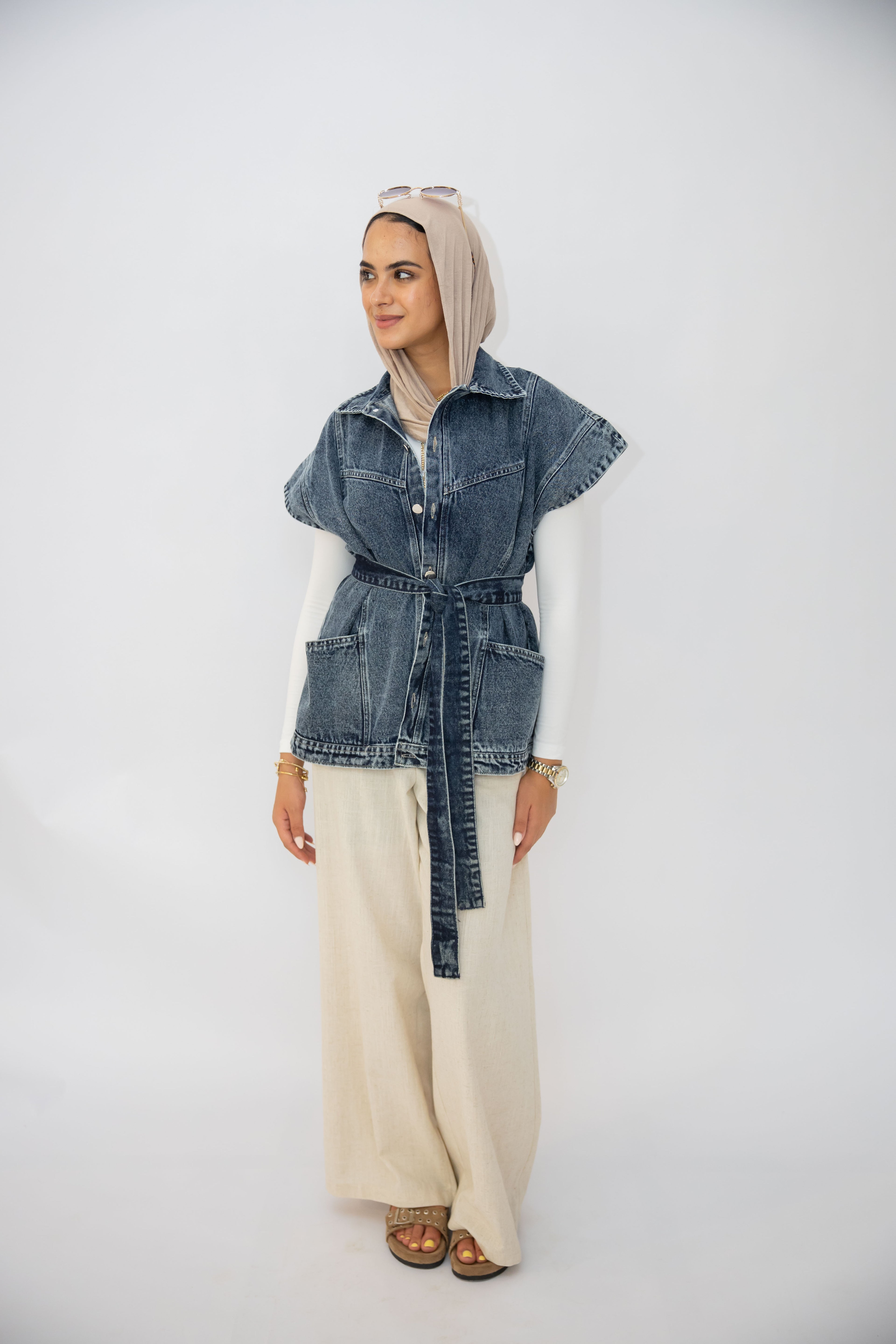 Denim Vest in Dark blue