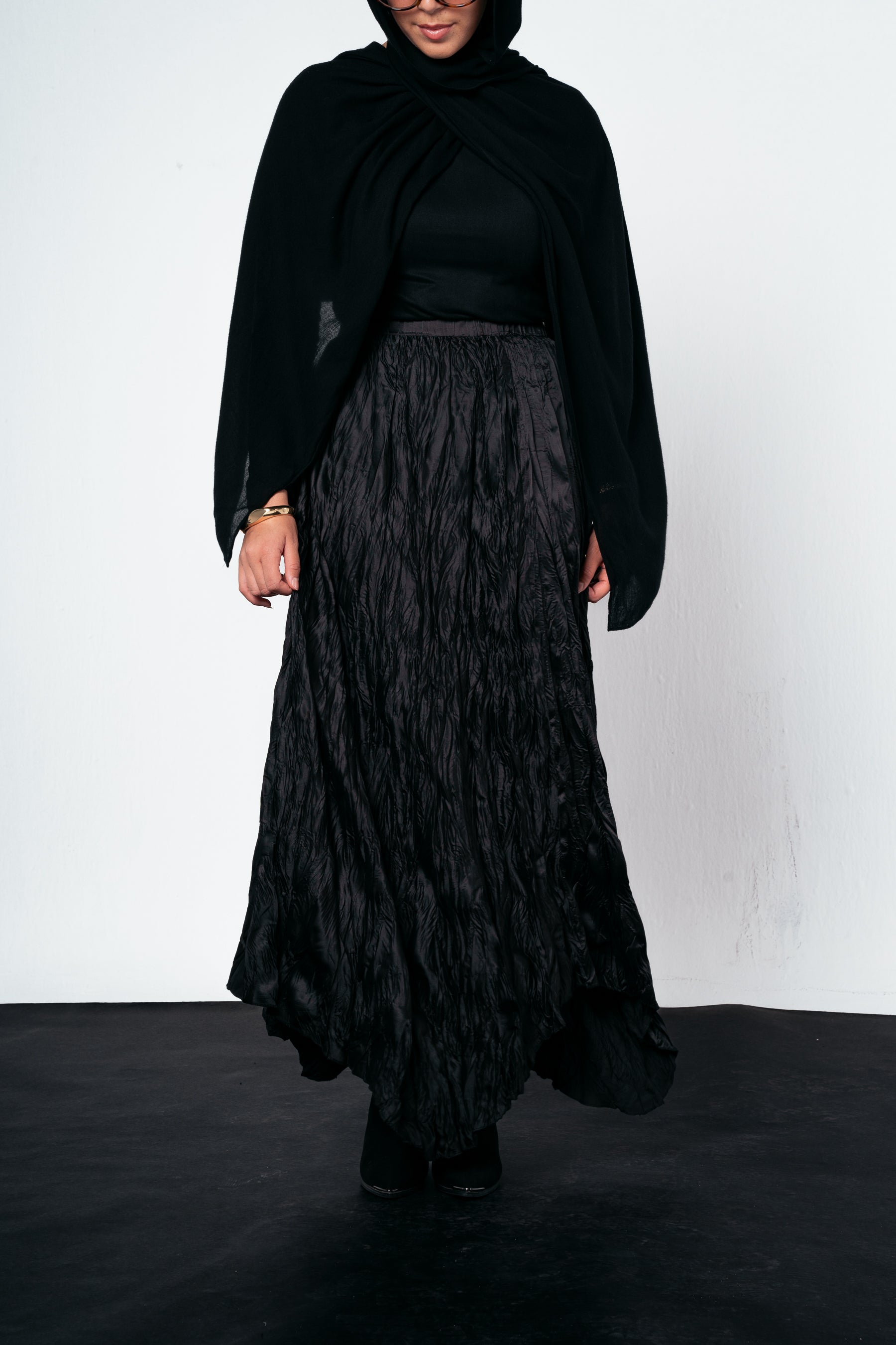 Anne Crushed skirt in Black