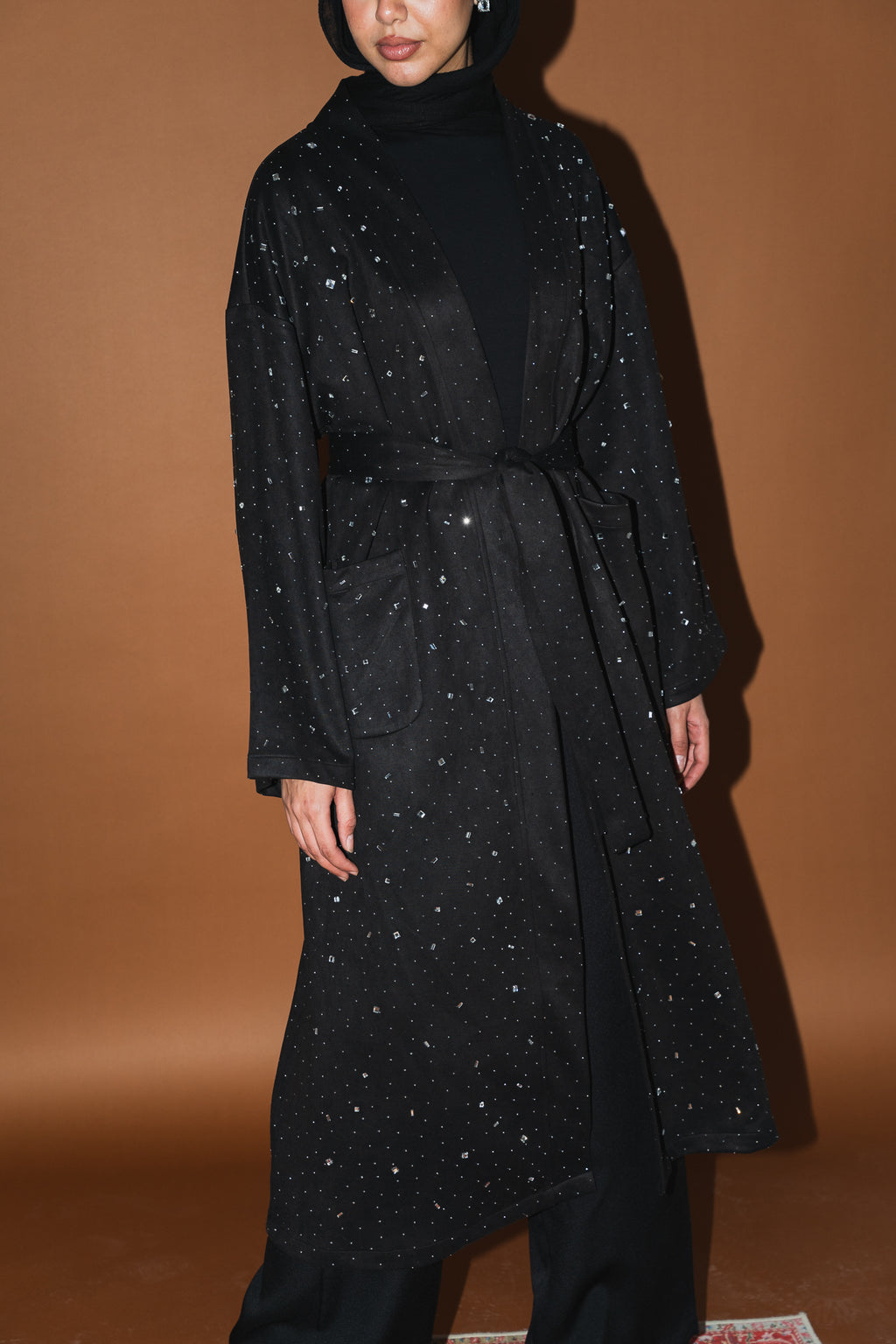 Milky way Stone Cardigan in Black