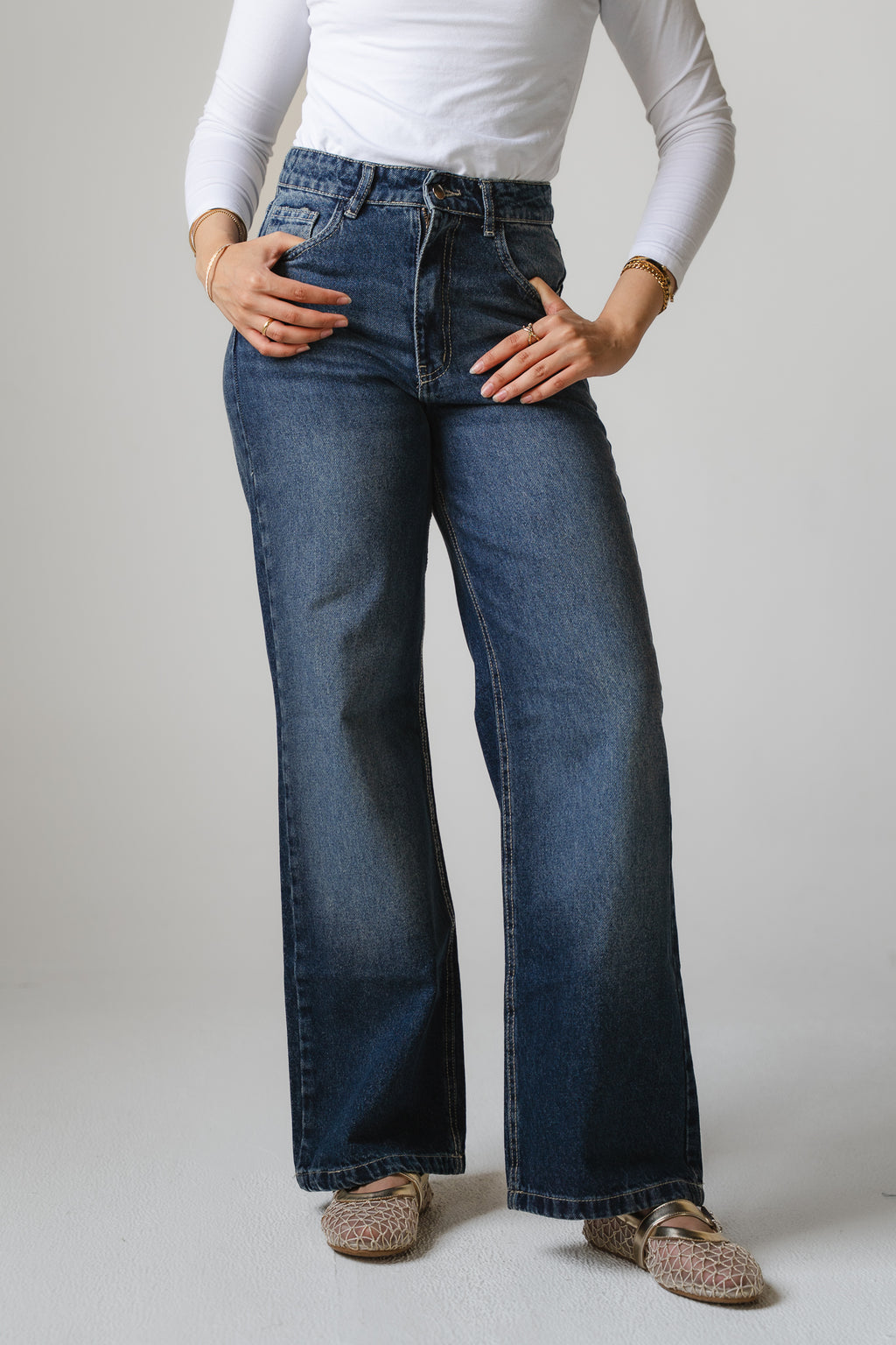 Daily Fit Denim Pants in Dark Blue