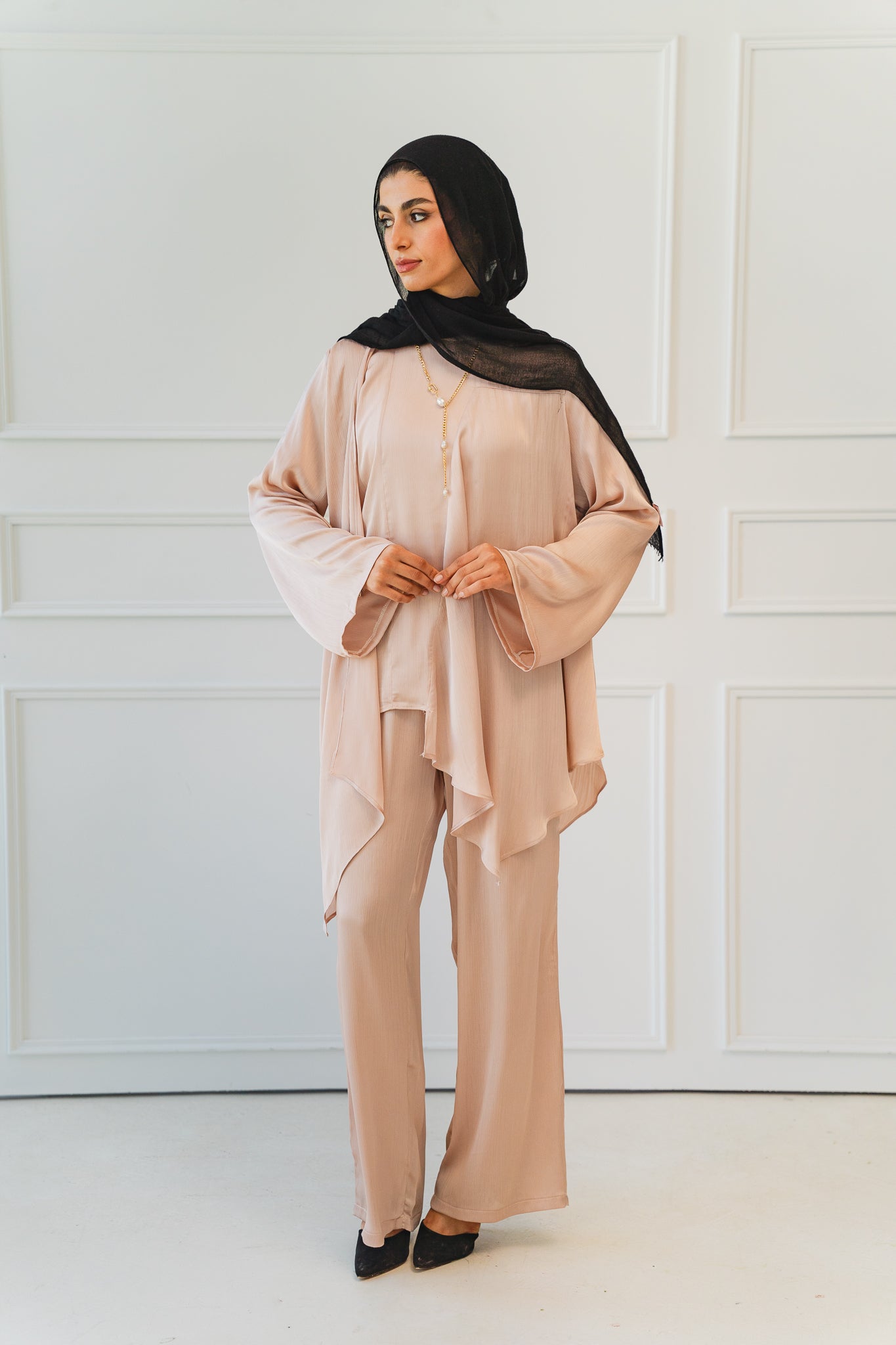 Luxe Drapped Set in Champagne