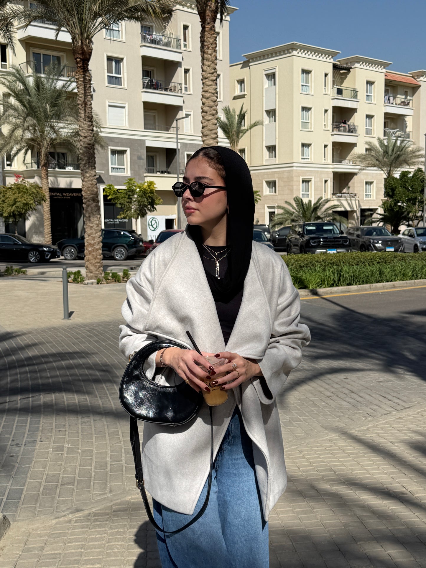 The Wrap Grace Coat in Greige