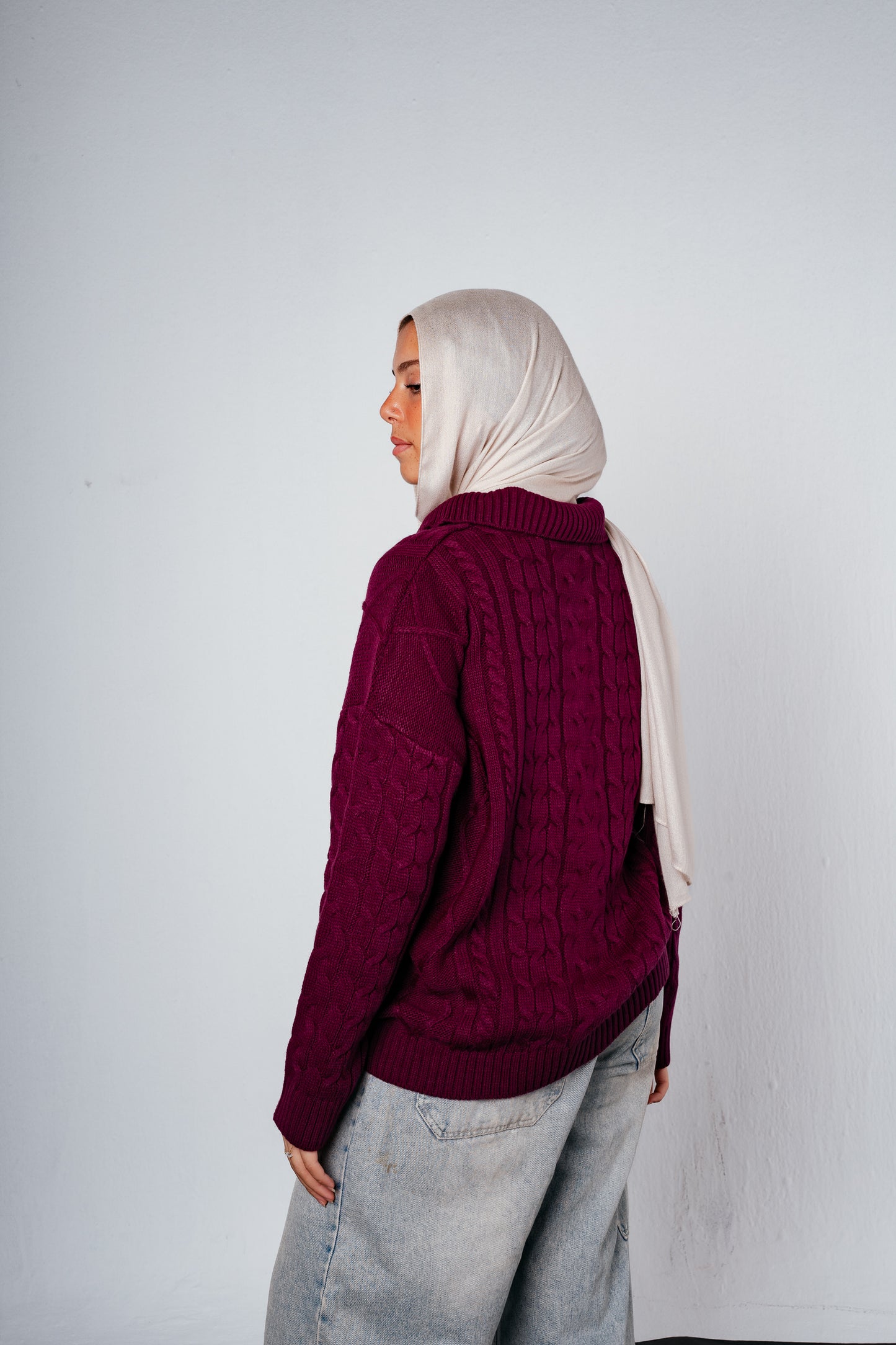 Knit Heaven Pullover in Raspberry