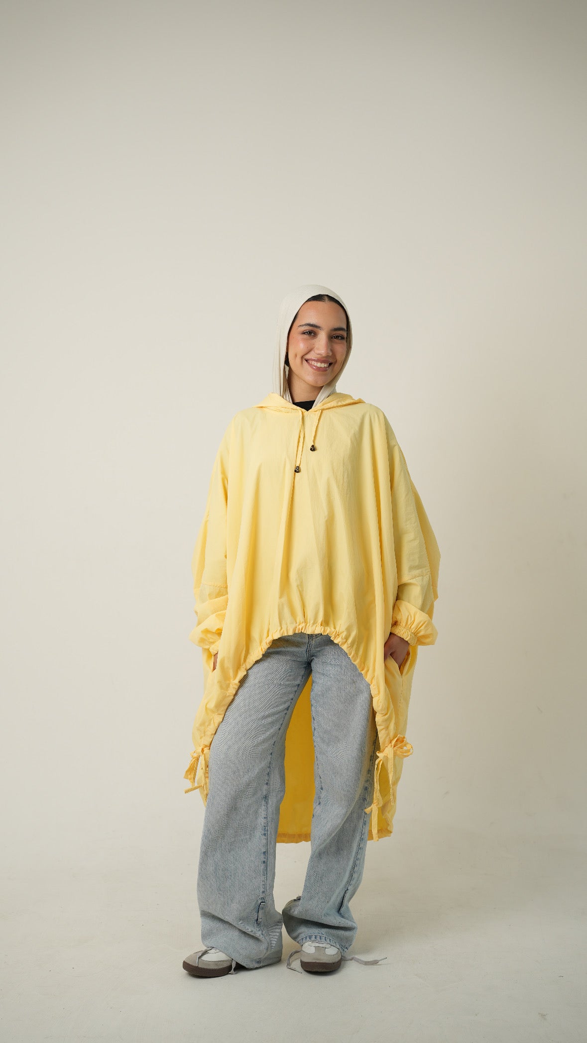 Hooded Waterproof jacket in butter yellow