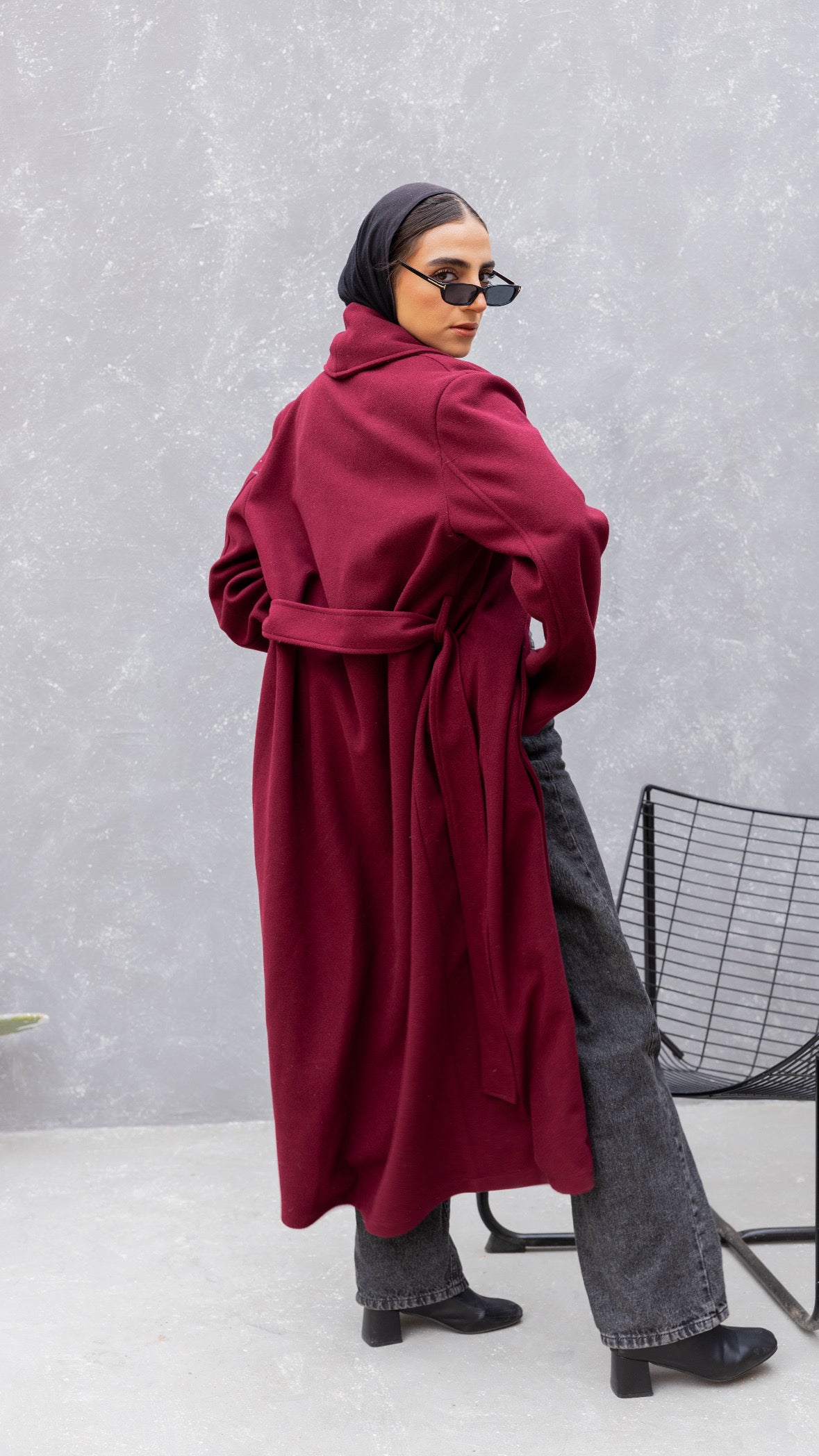 The Round Up Coat in Burgundy