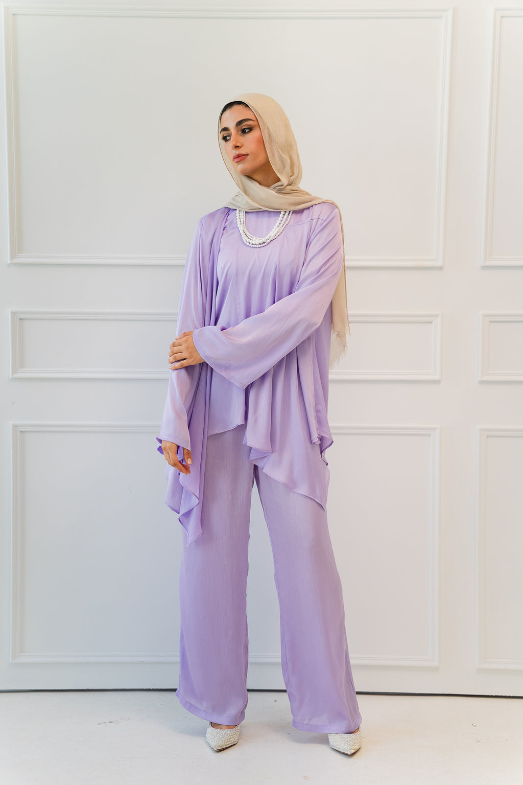 Luxe Drapped Set in Lilac