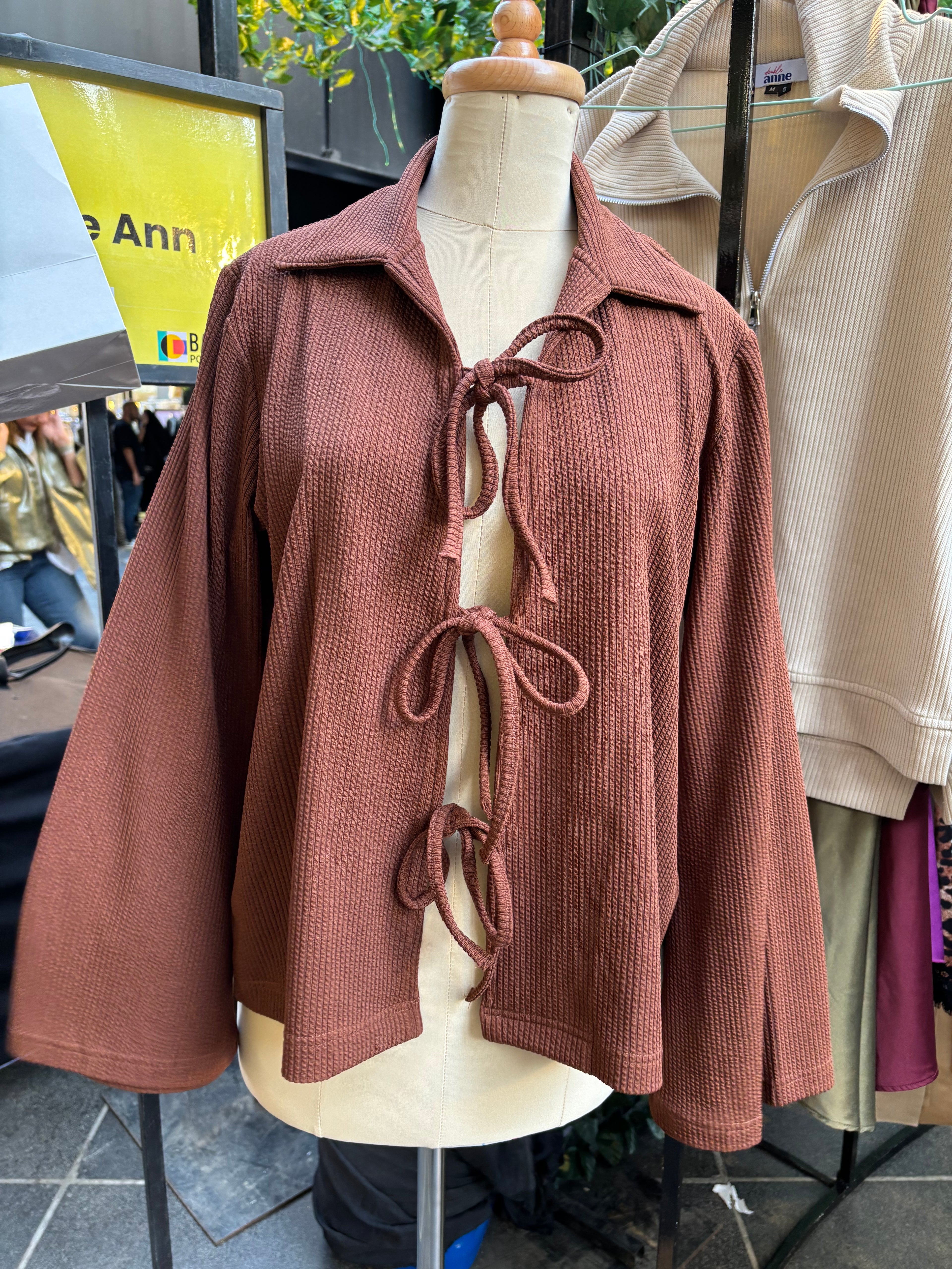 Tied to Go Top in Brick Brown