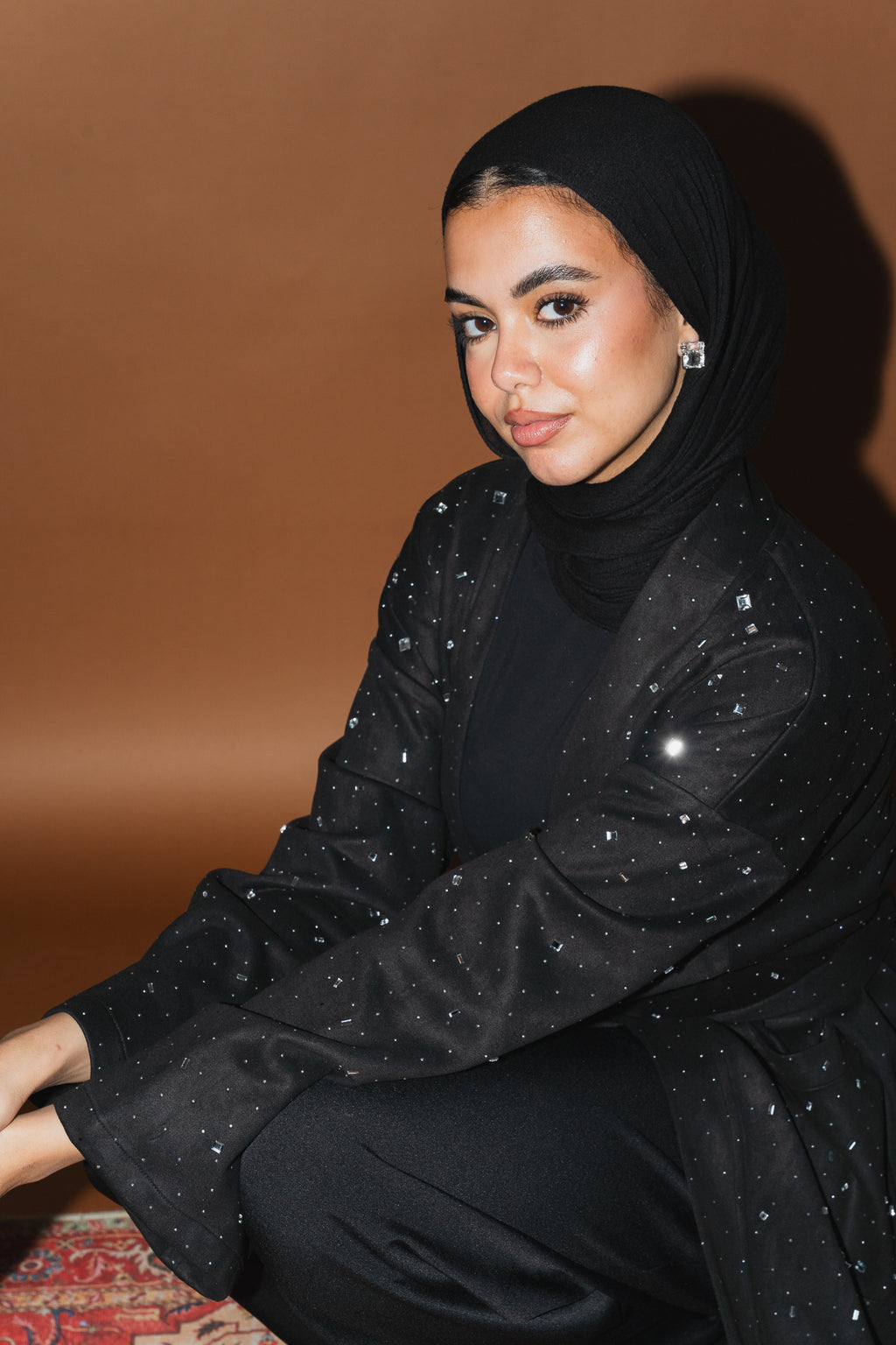 Milky way Stone Cardigan in Black