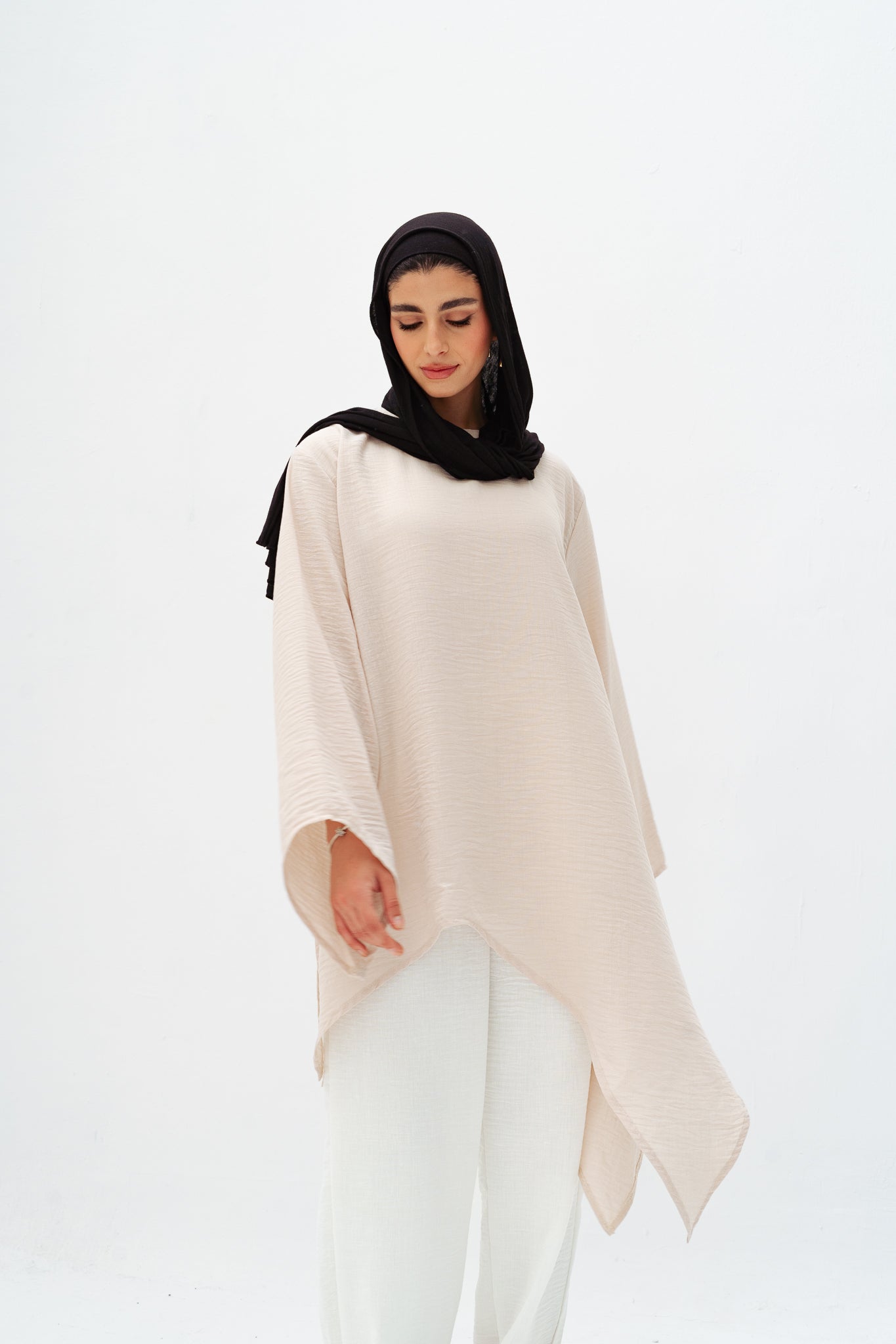 Ella asymmetric top in Beige