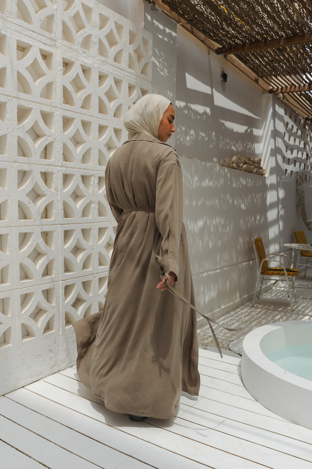 Golden Wave Shirt Dress in Sage