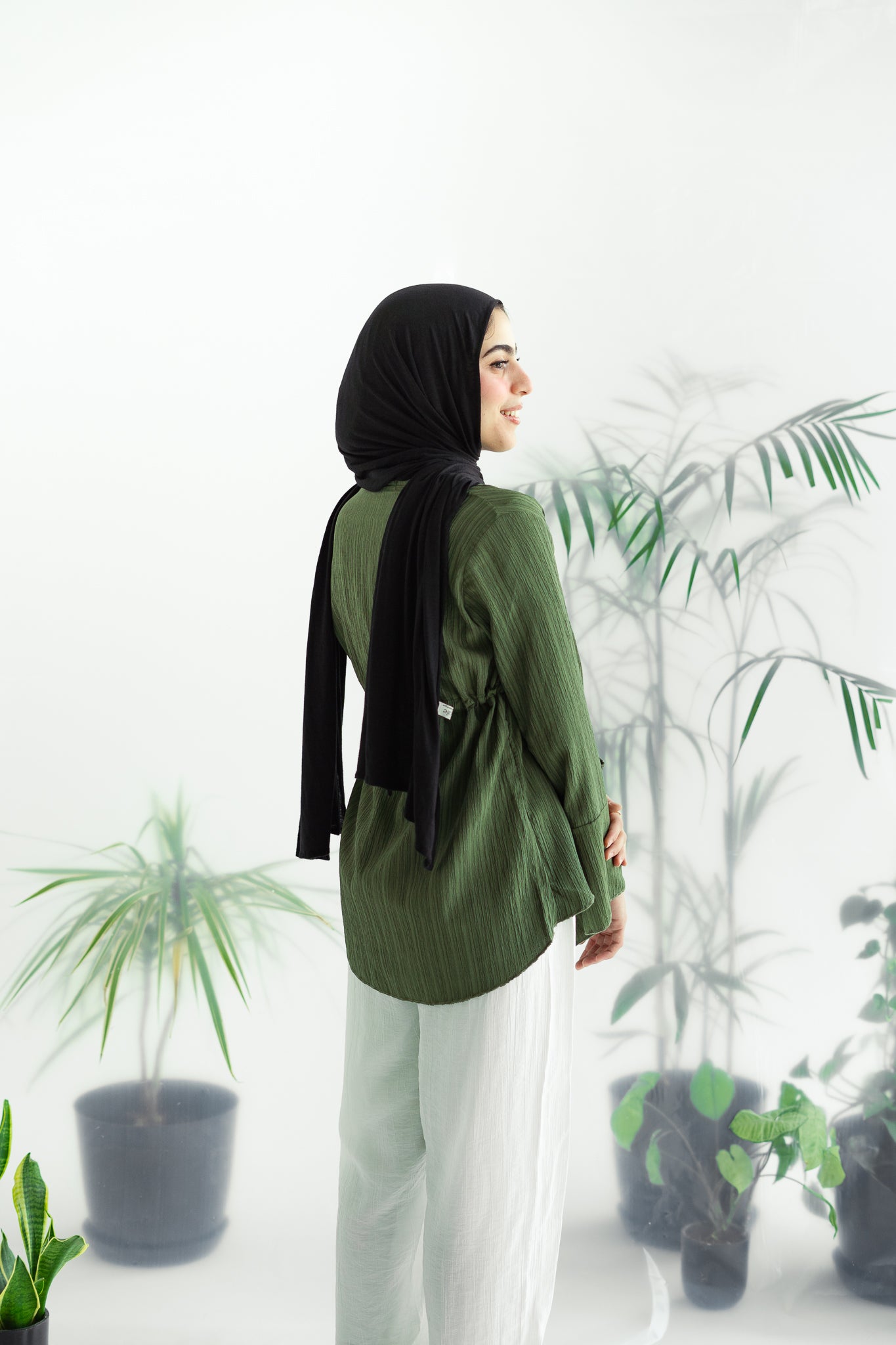 Long celine top in olive