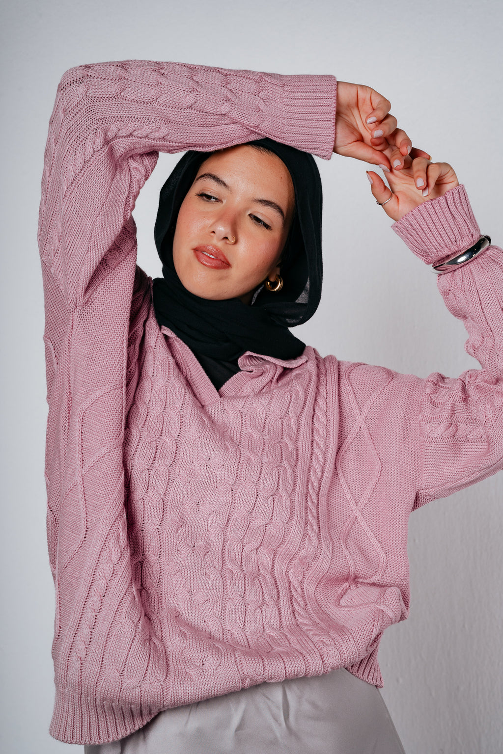 Knit Heaven Pullover in Rose