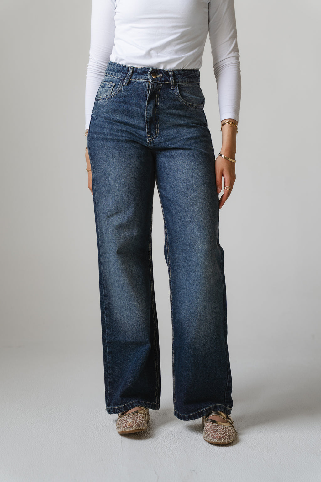 Daily Fit Denim Pants in Dark Blue