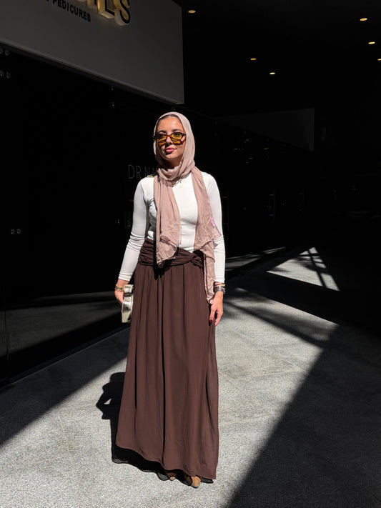 Ruby Twisted Skirt in Brown