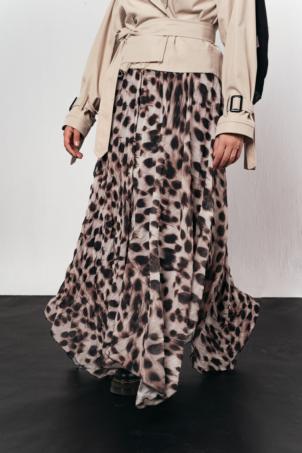 Dusky Dots Crushed Skirt