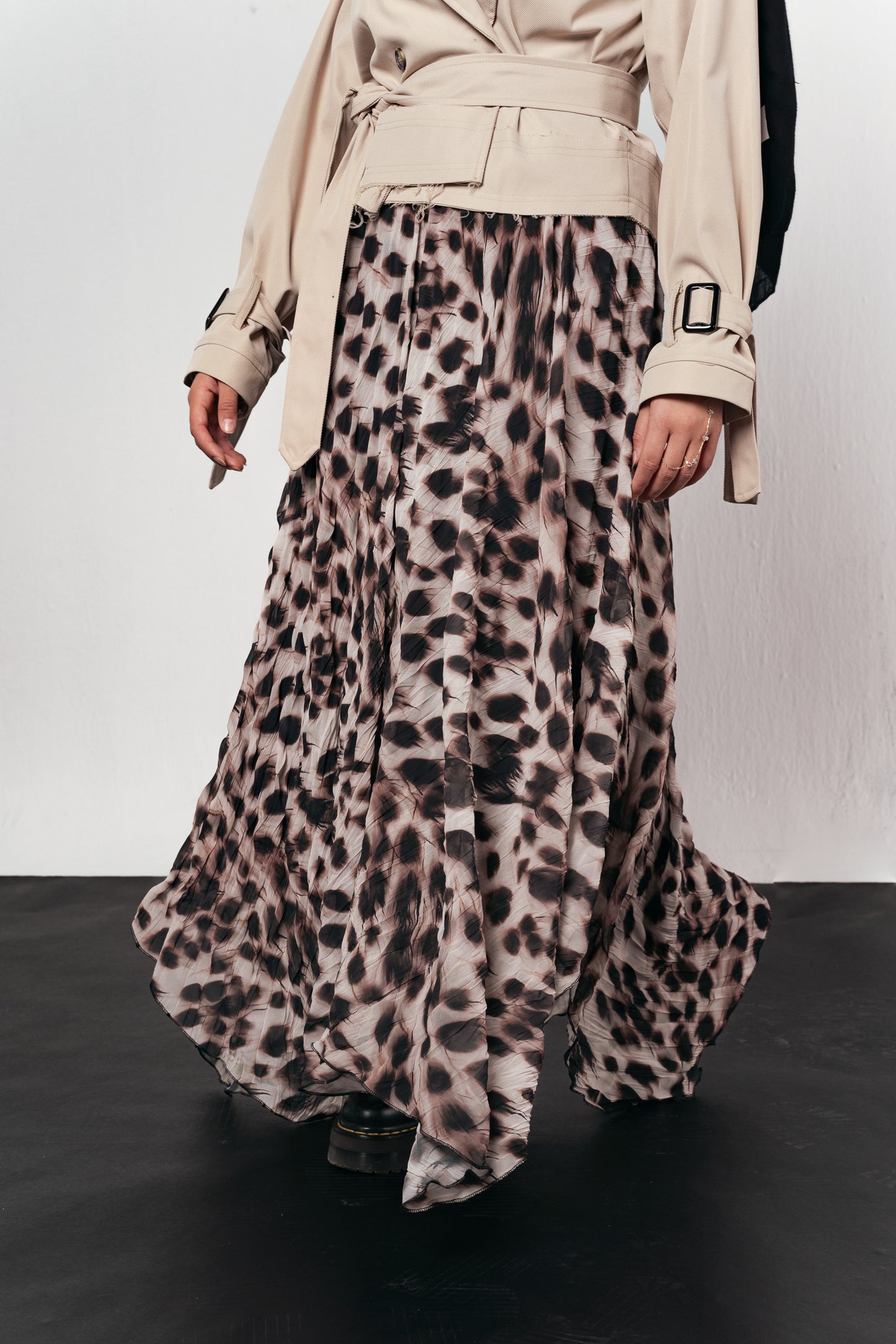 Dusky Dots Crushed Skirt