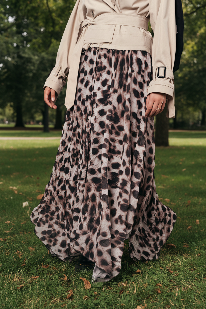 Dusky Dots Crushed Skirt