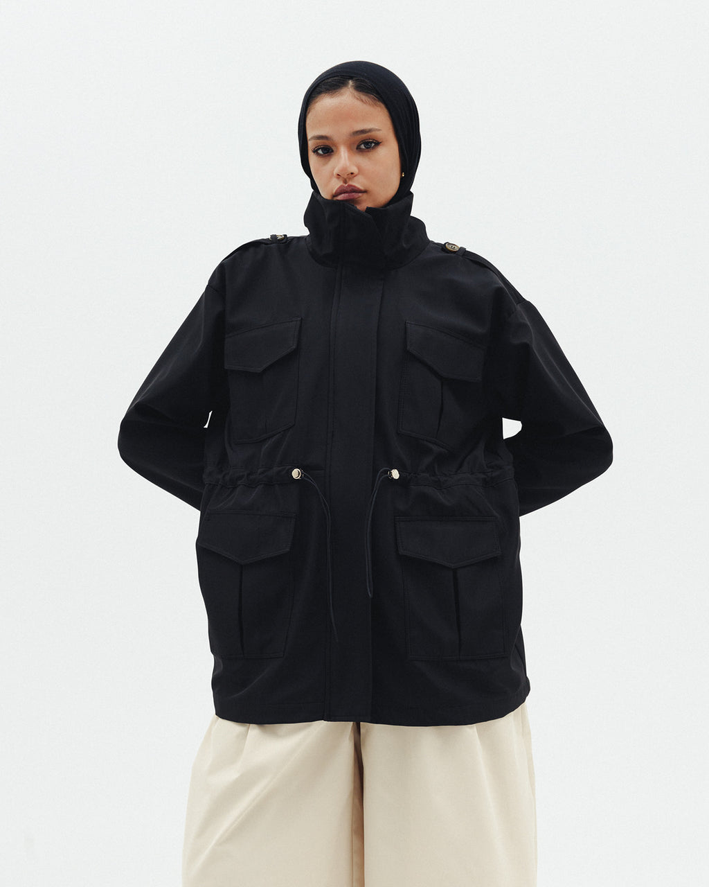 The Drawstring Jacket in Black