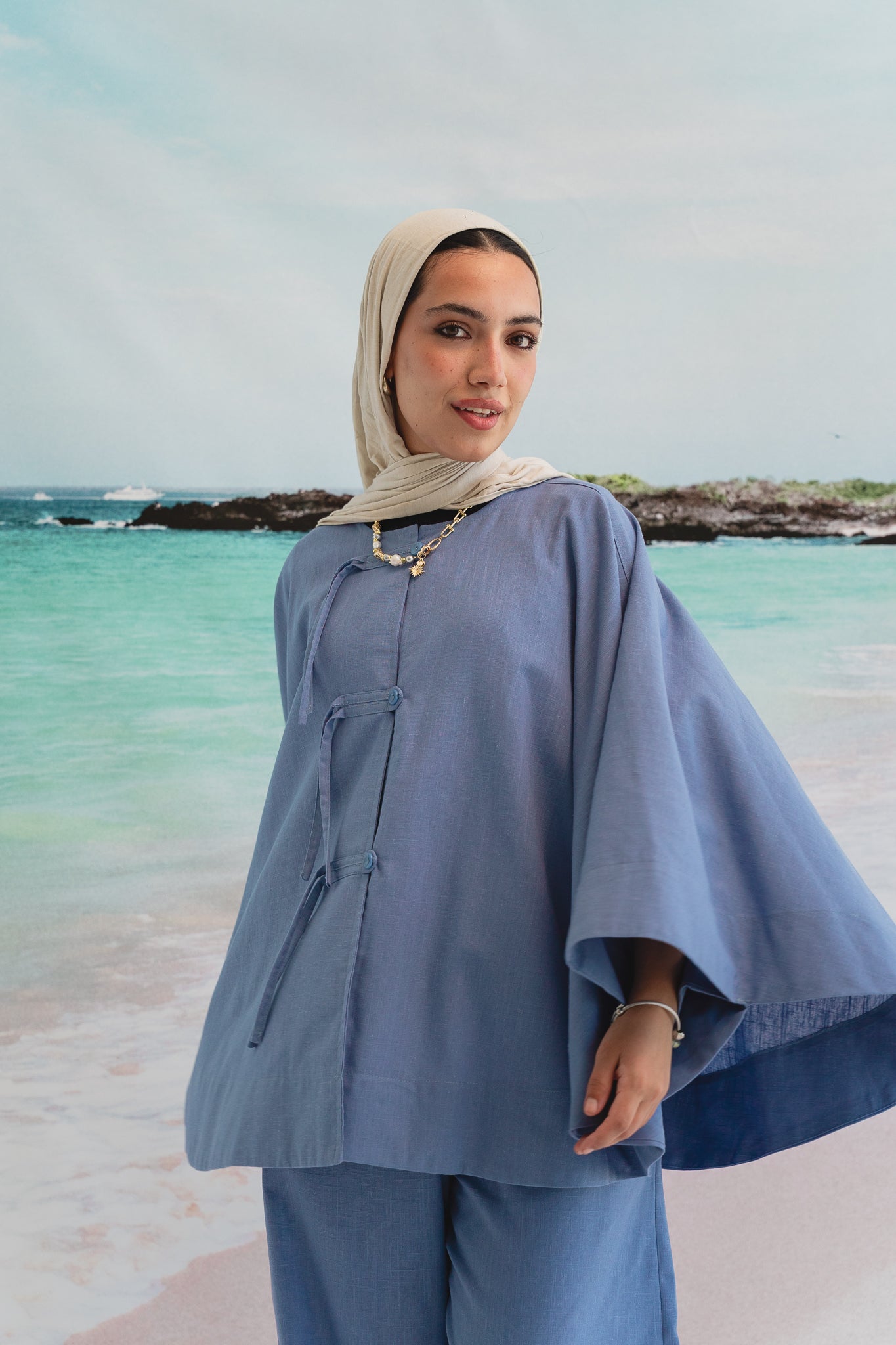 Golden Sands set in Denim blue