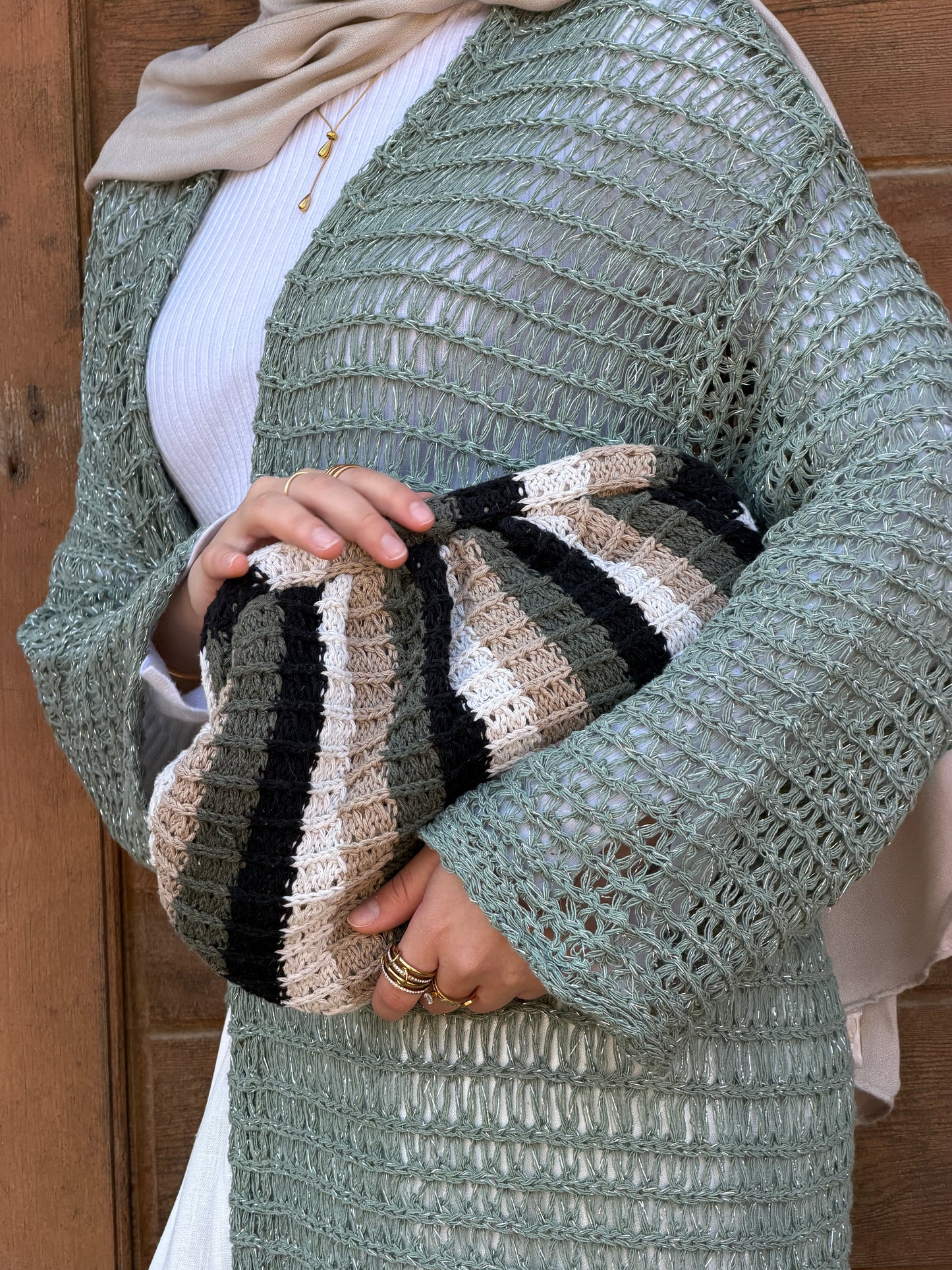 Neutral Woven Clutch
