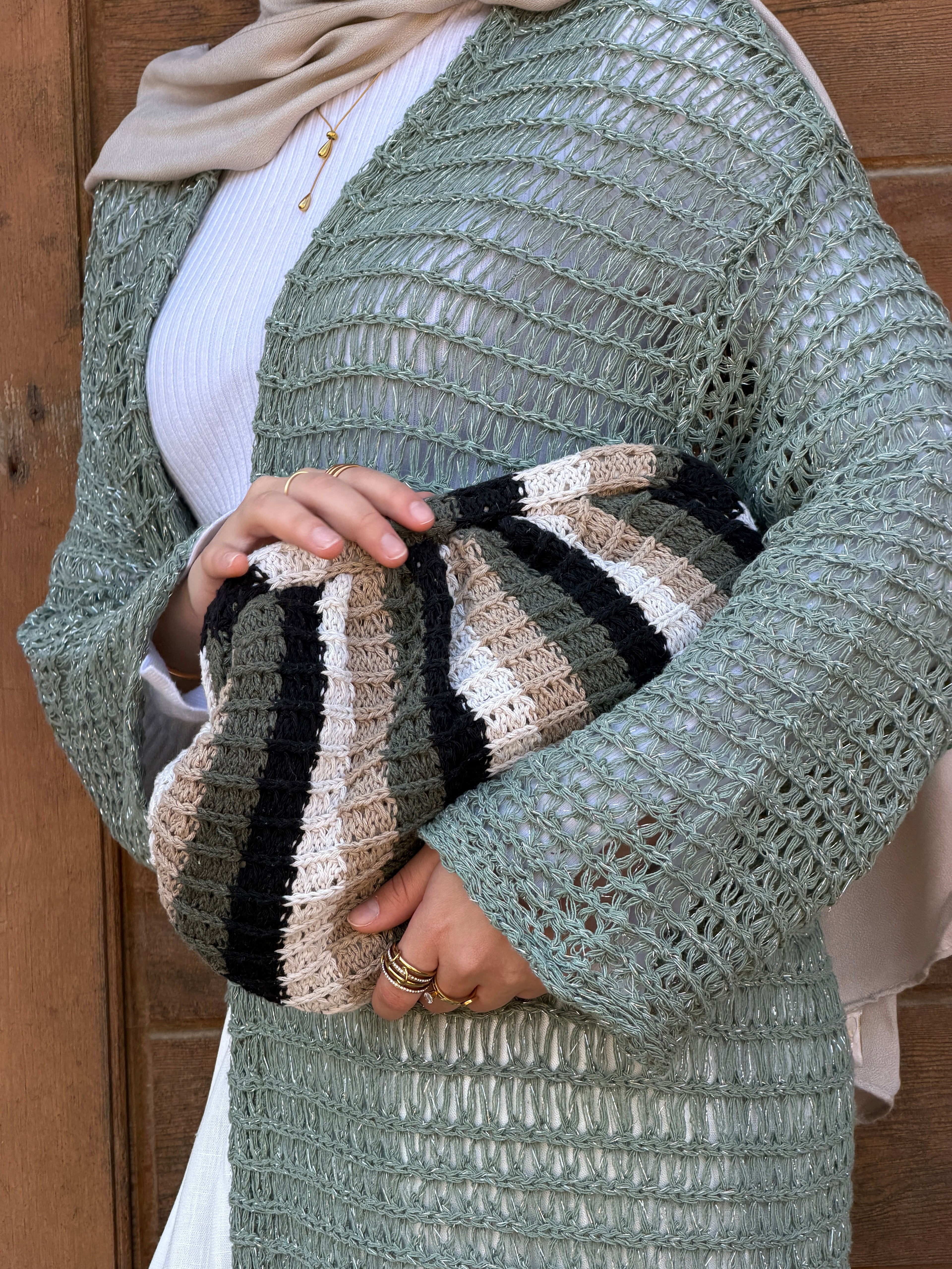 Neutral Woven Clutch