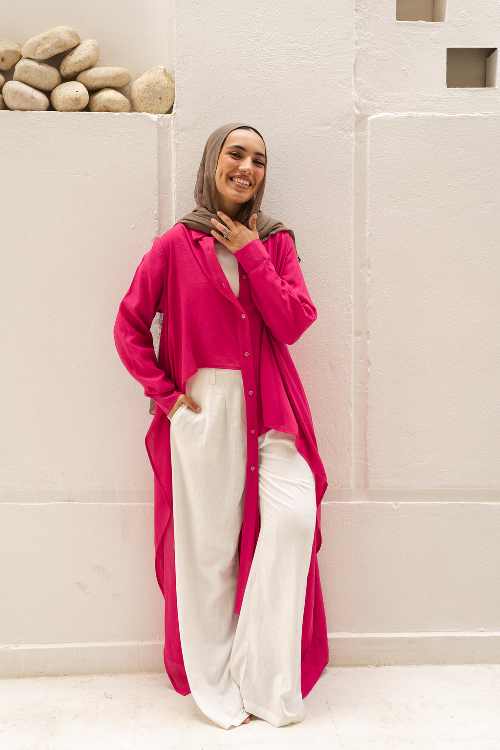 All Around Asymmetric Top in Hot Pink