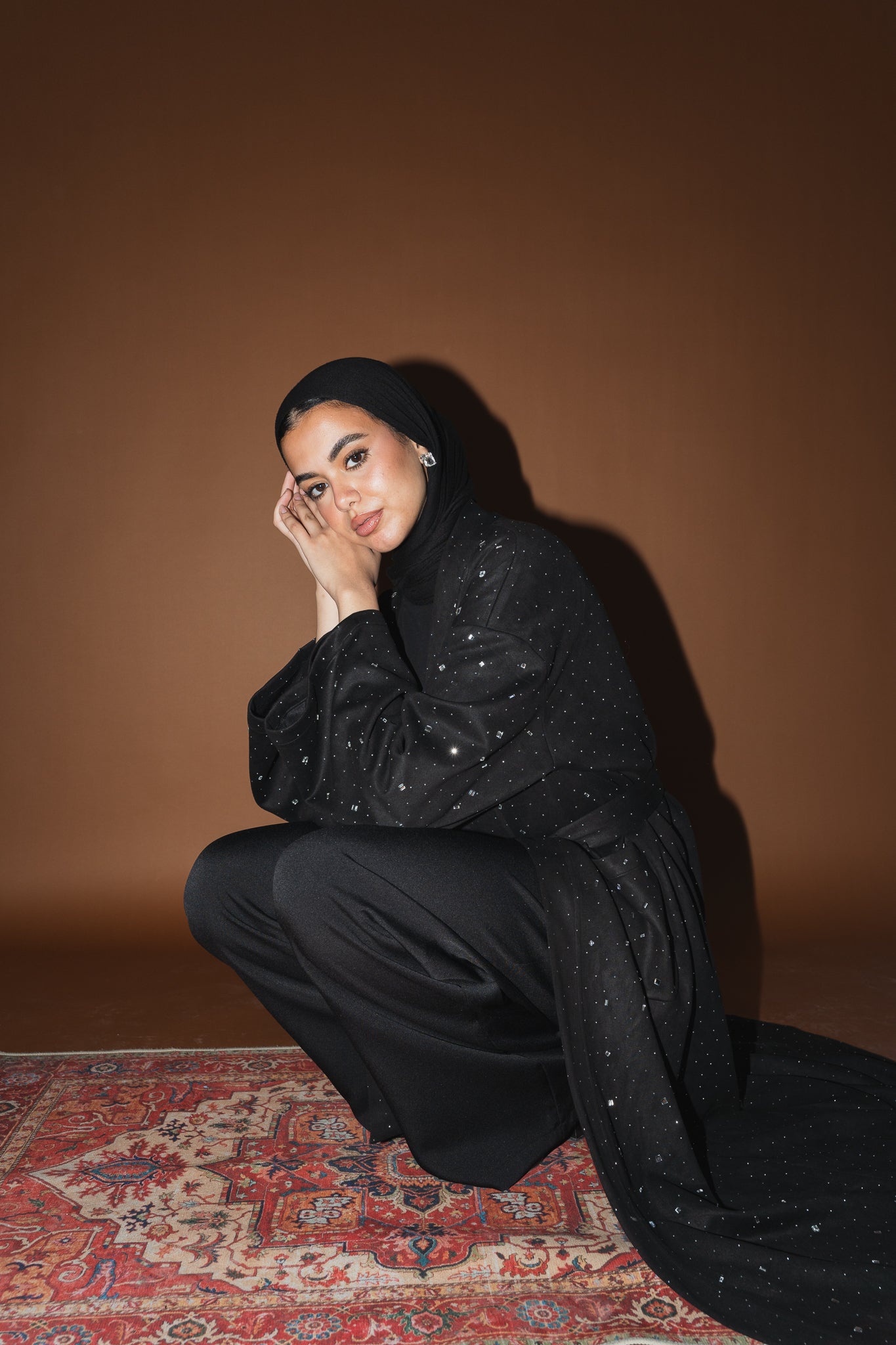 Milky way Stone Cardigan in Black