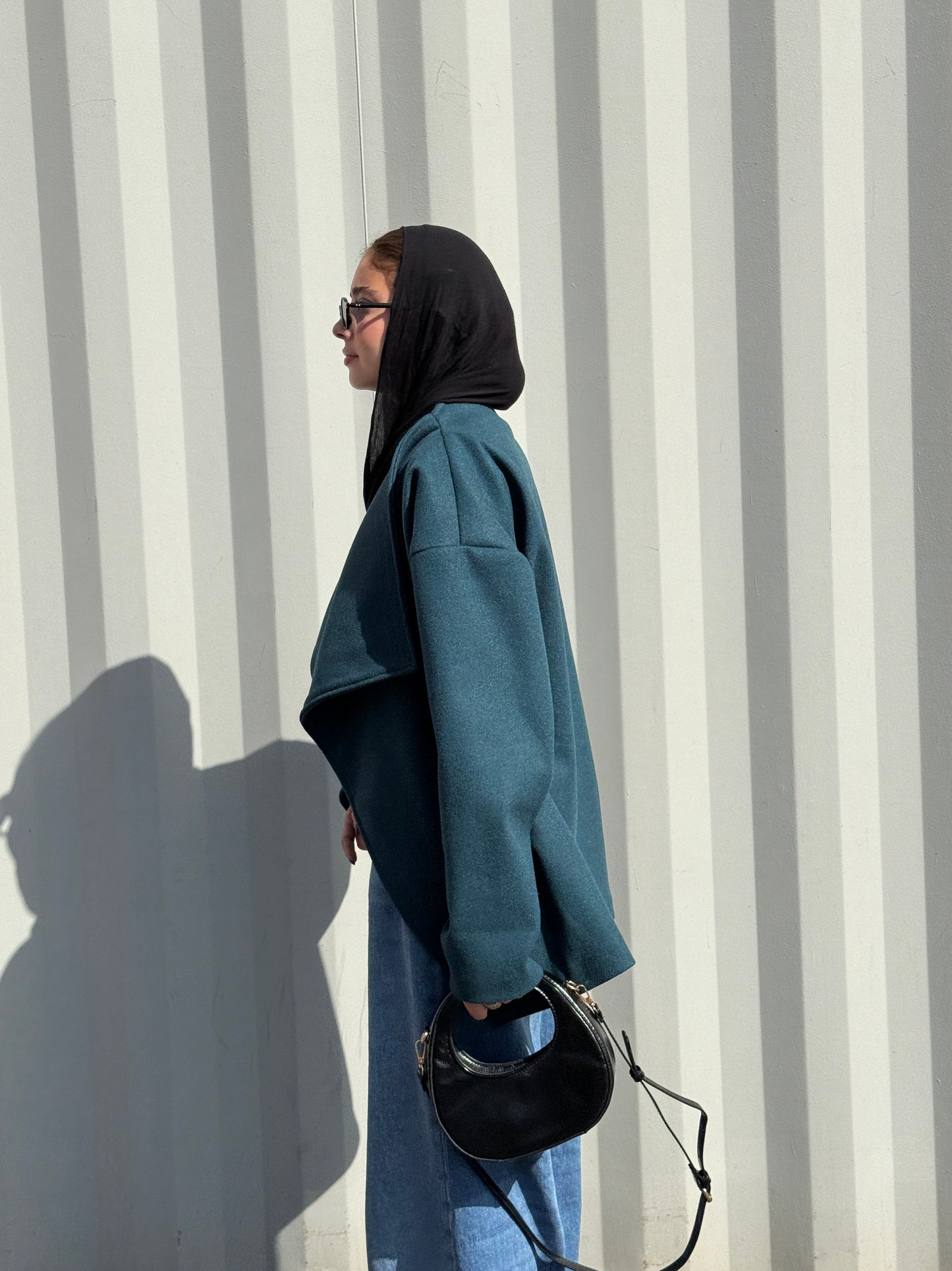 The Wrap Grace Coat in Teal