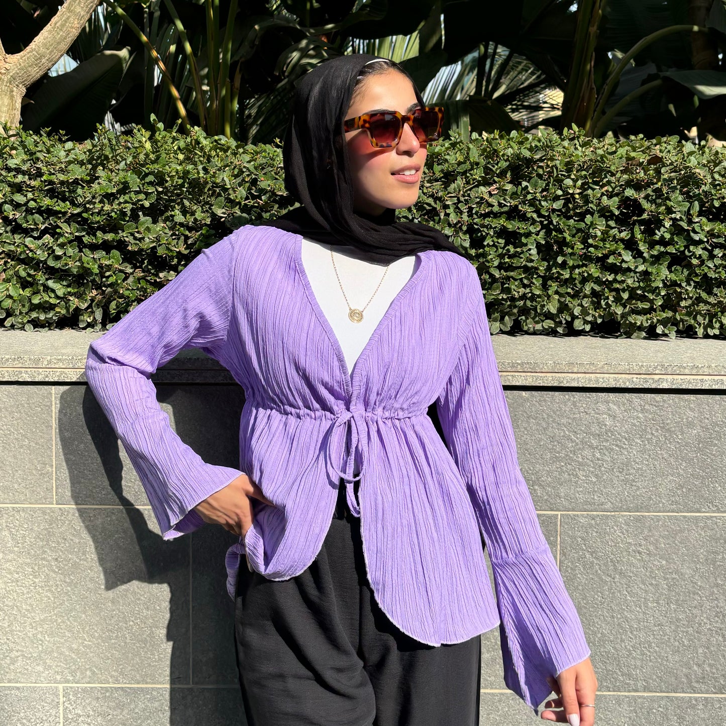 Long celine top in lilac