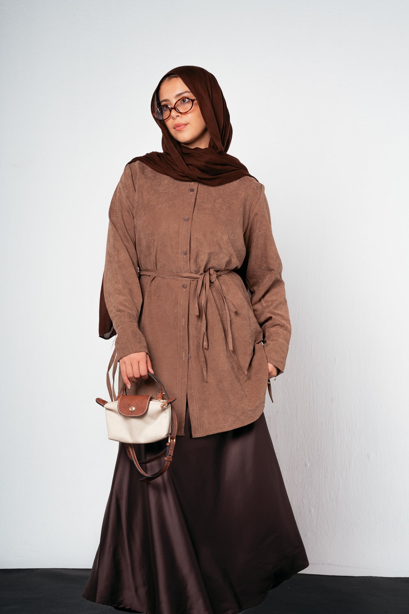 Behind Tie Shirt in Brown