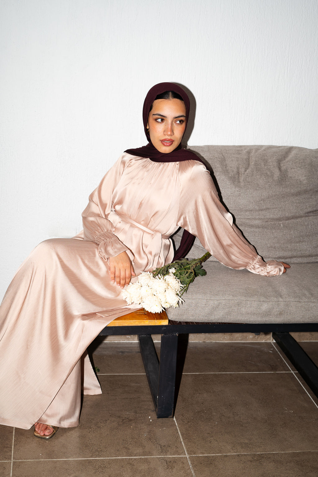 Lily dress in Rose tan
