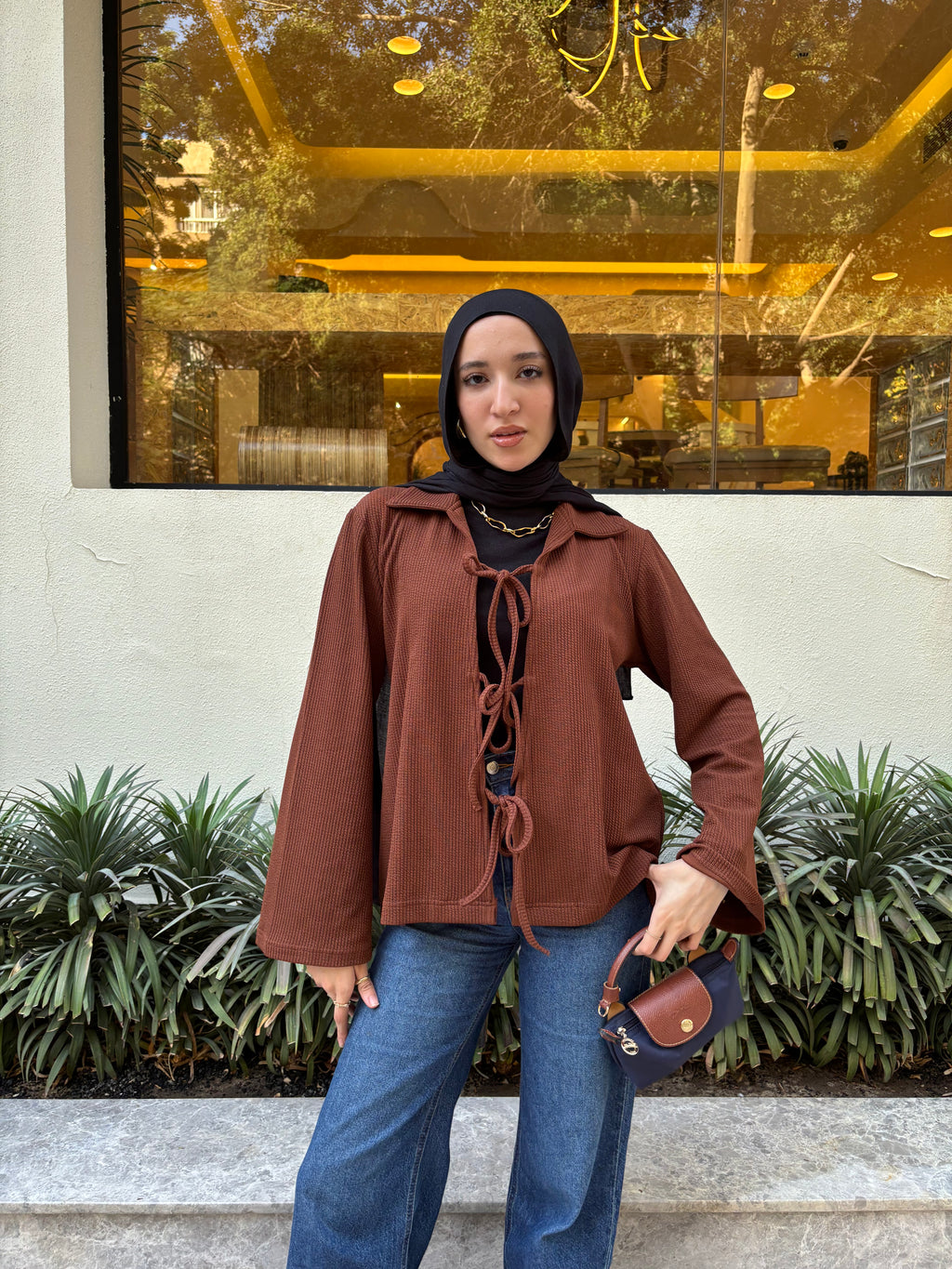 Tied to Go Top in Brick Brown