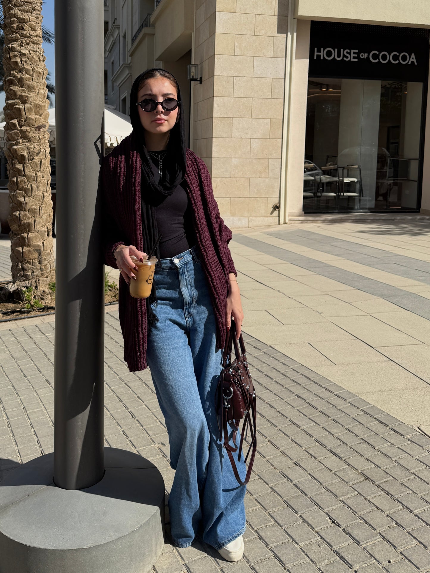 The Warm Hug Knit Cardigan in Burgundy